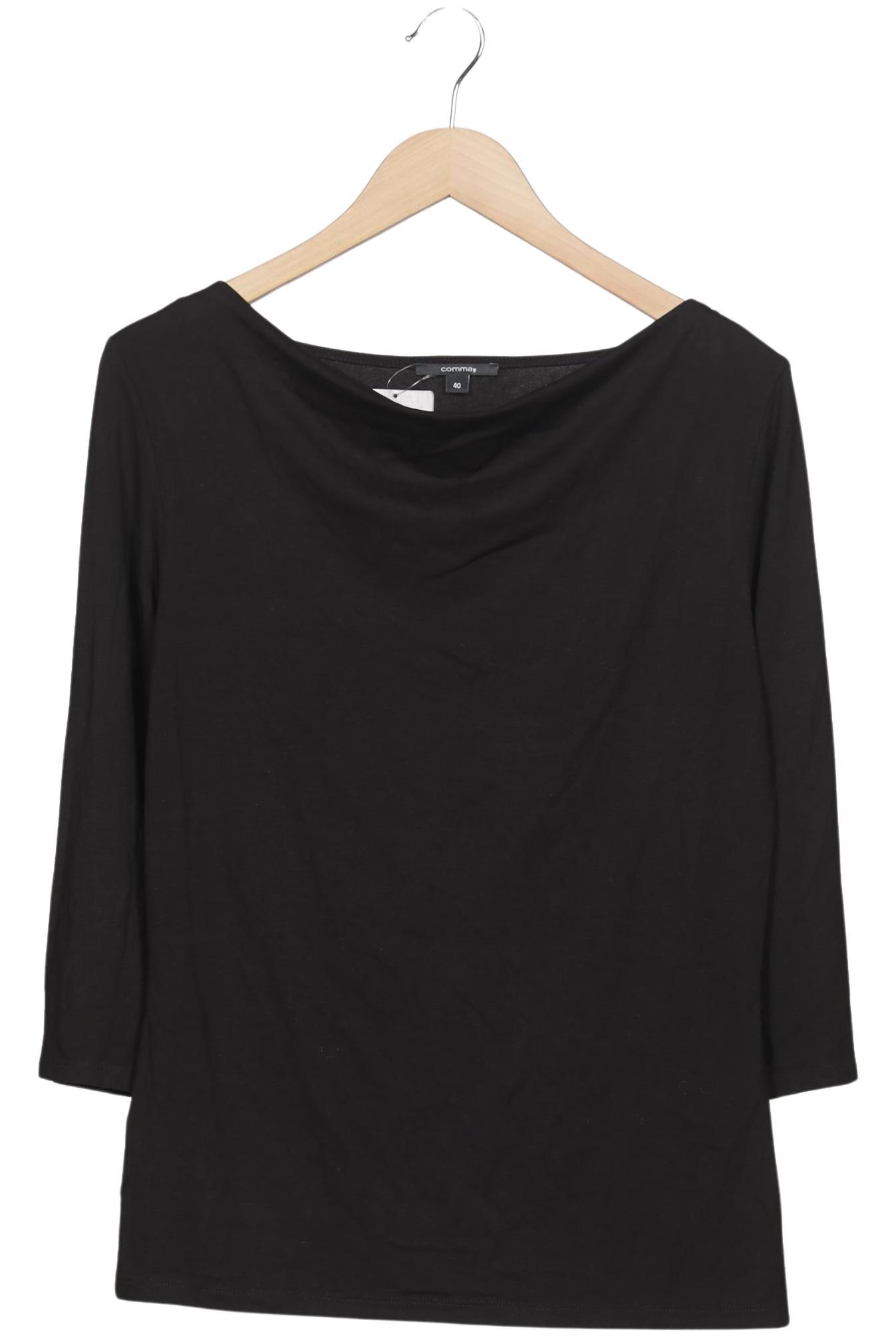 

Comma Damen Langarmshirt, schwarz, Gr. 40