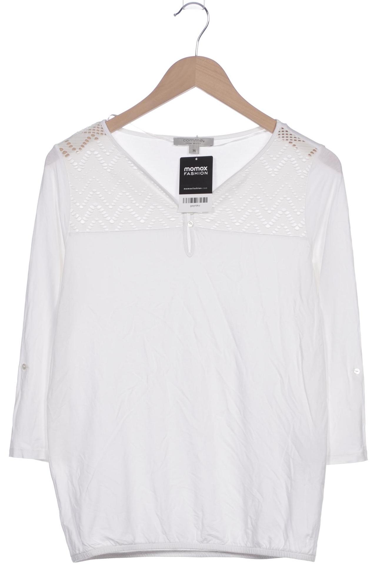 

Comma Damen Langarmshirt, weiß, Gr. 36