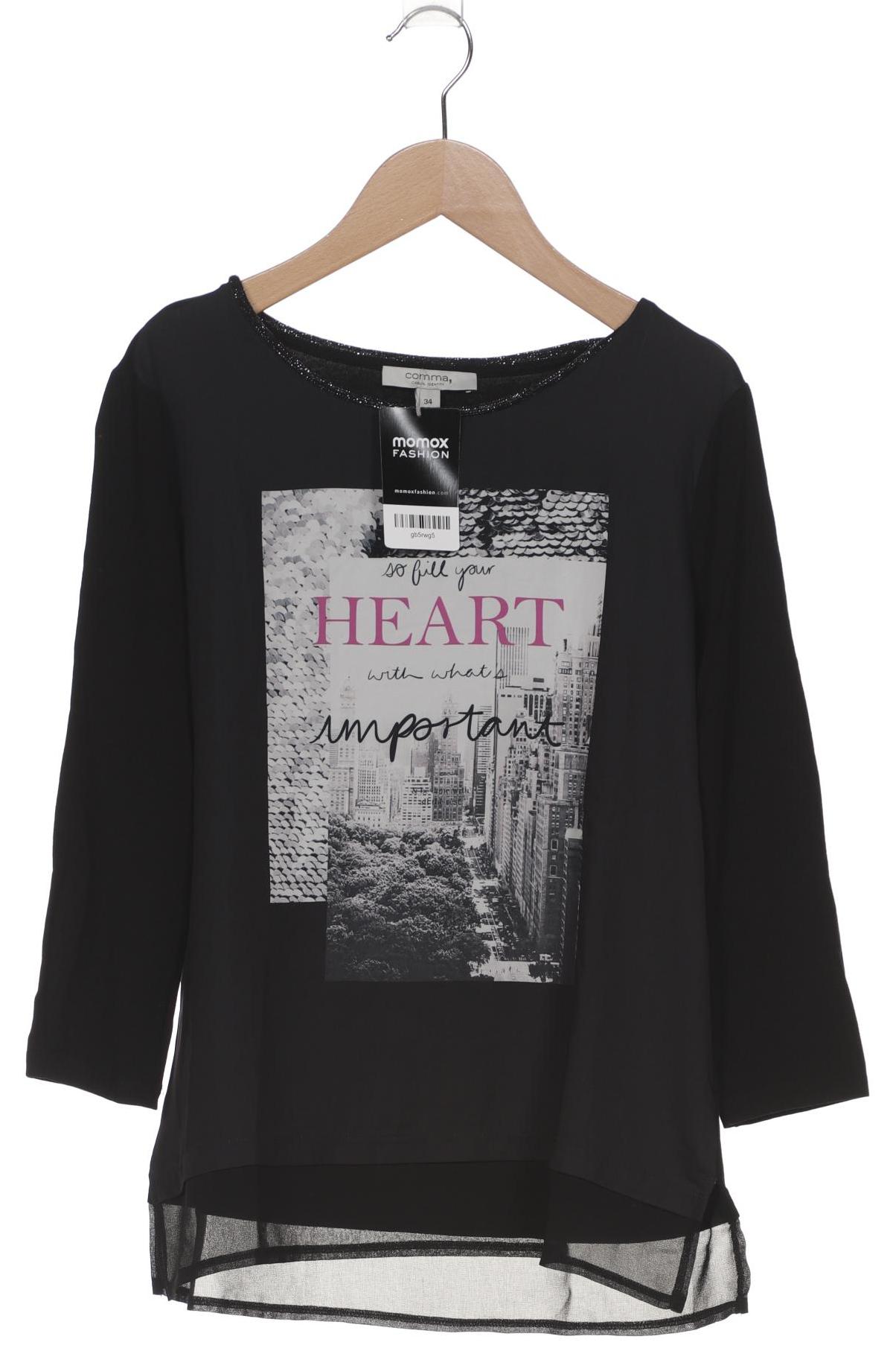 

Comma Damen Langarmshirt, schwarz, Gr. 34