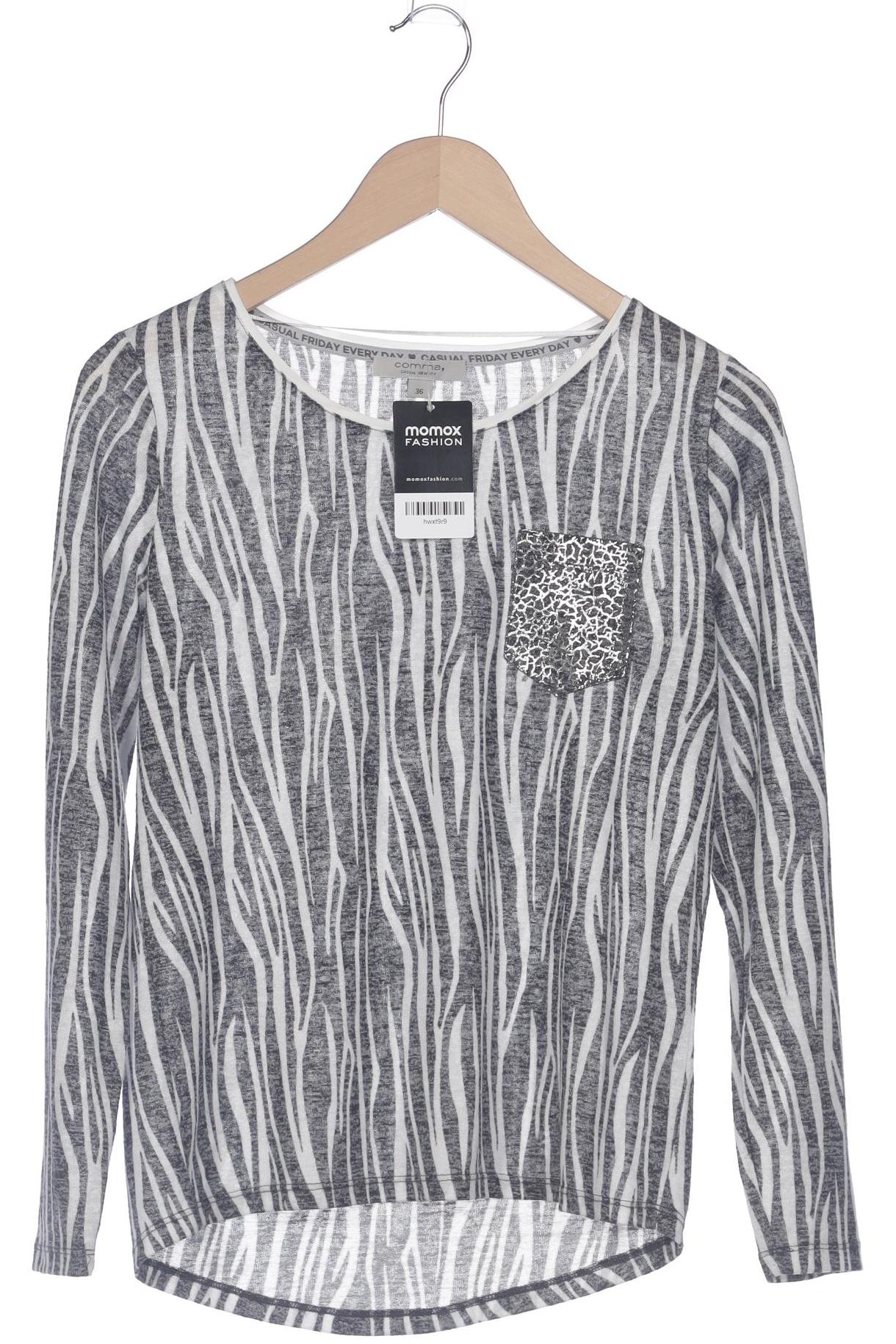 

Comma Damen Langarmshirt, grau, Gr. 36