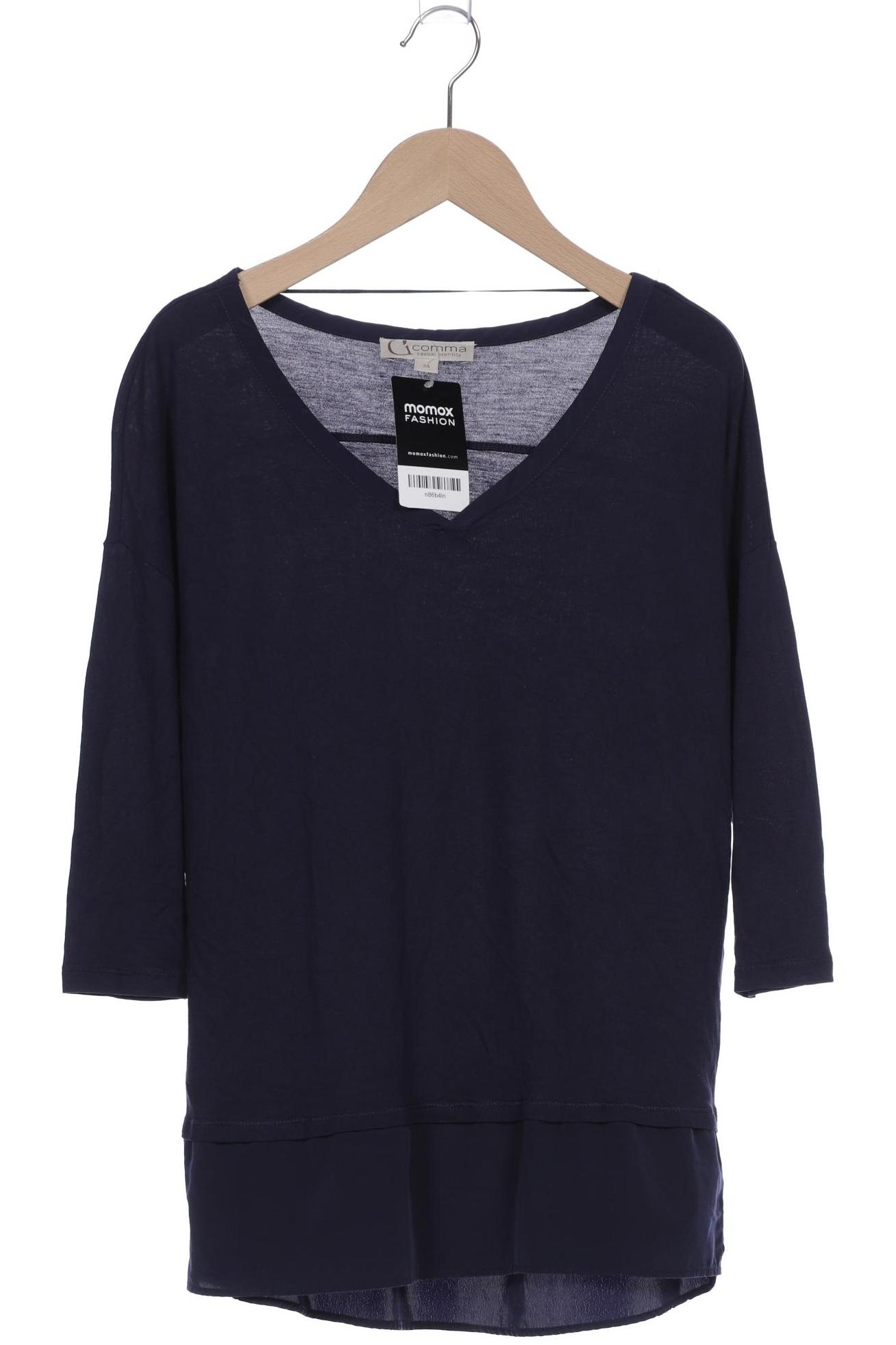 

Comma Damen Langarmshirt, marineblau, Gr. 34