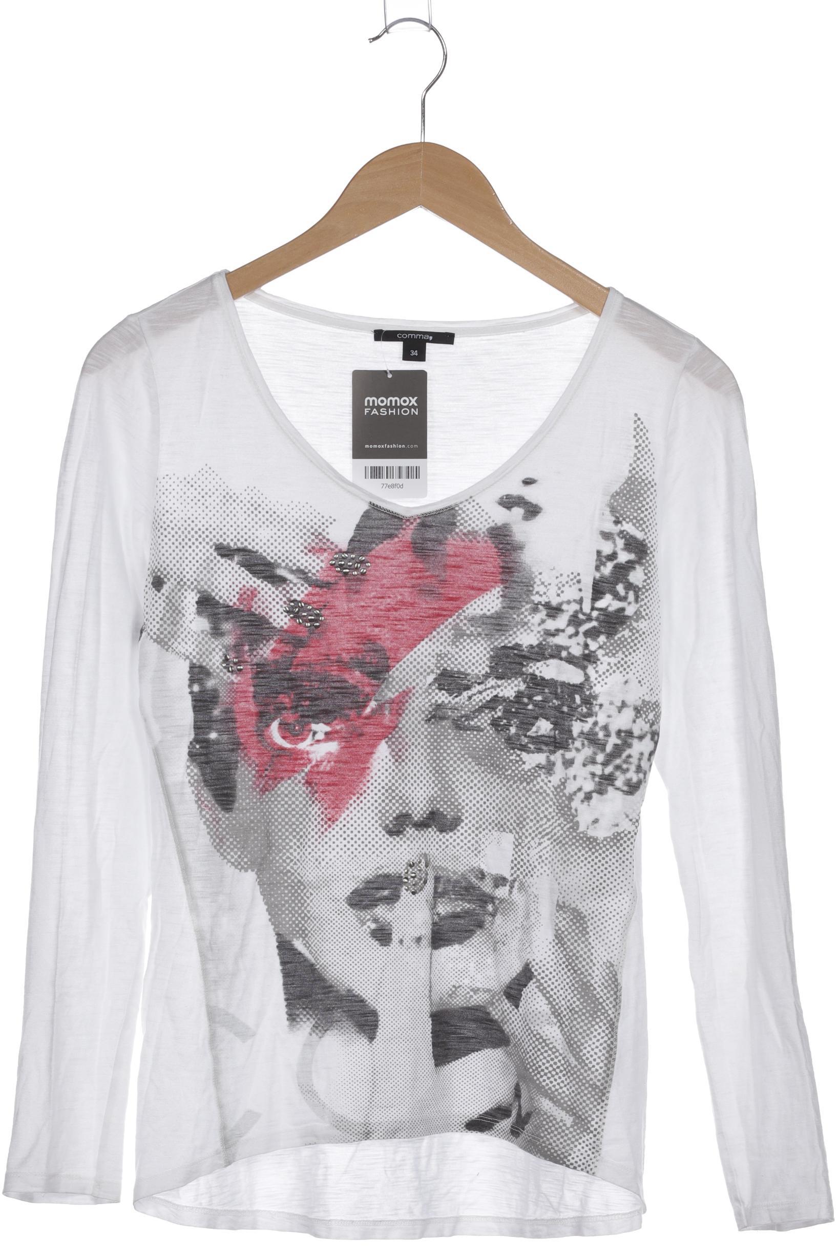 

Comma Damen Langarmshirt, weiß, Gr. 34