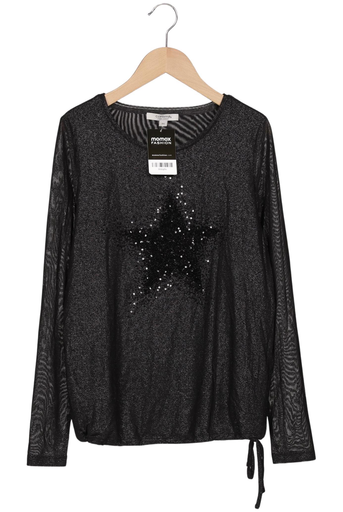 

Comma Damen Langarmshirt, schwarz, Gr. 36