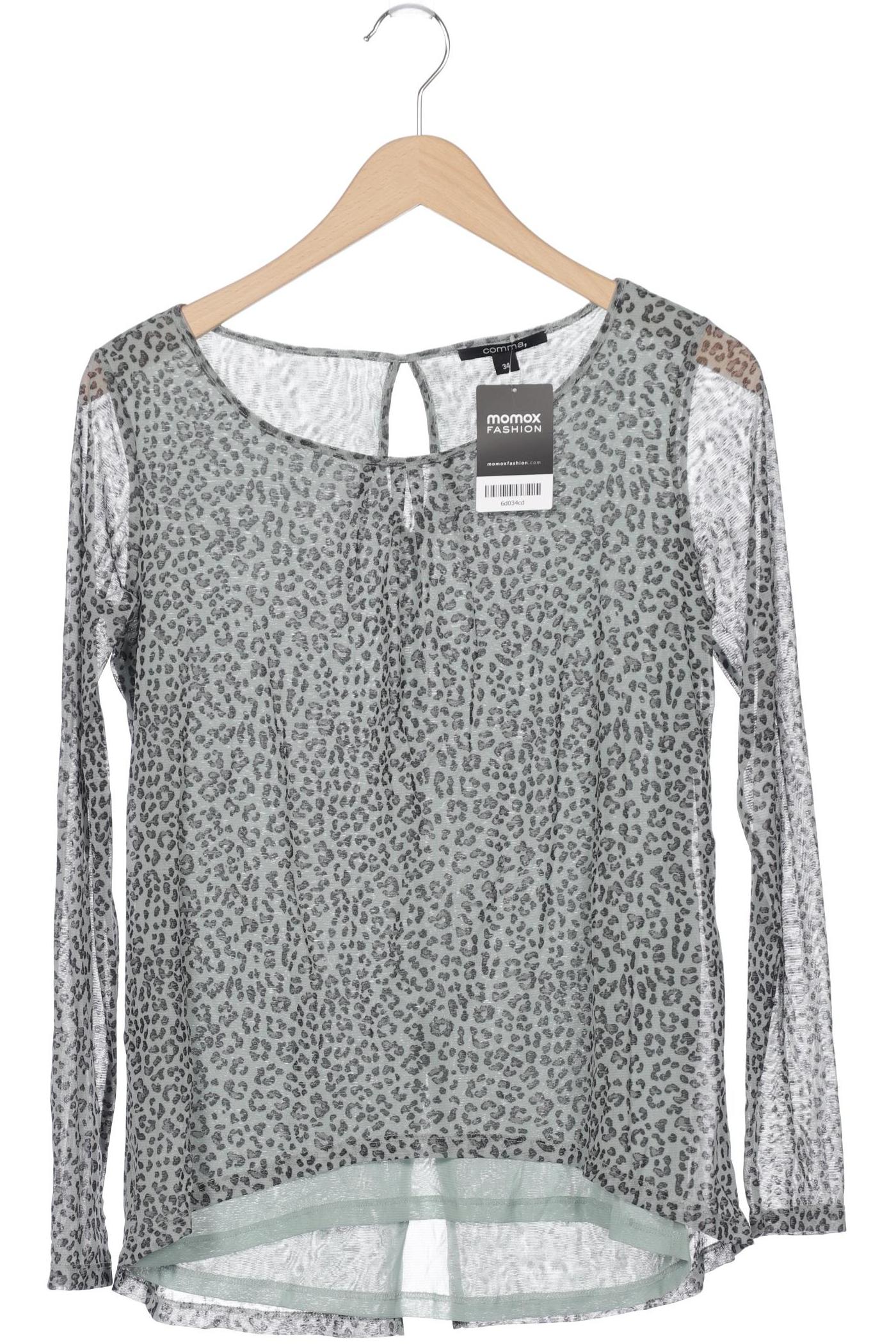 

Comma Damen Langarmshirt, türkis, Gr. 34