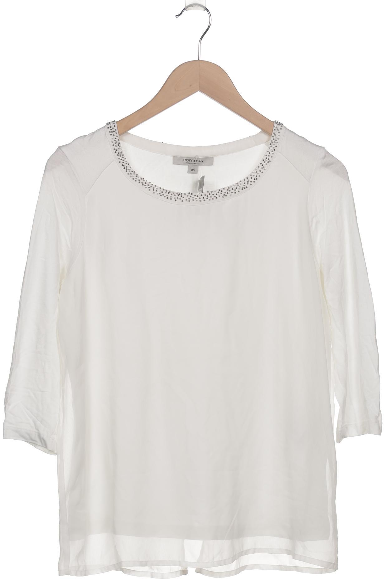 

Comma Damen Langarmshirt, weiß, Gr. 36