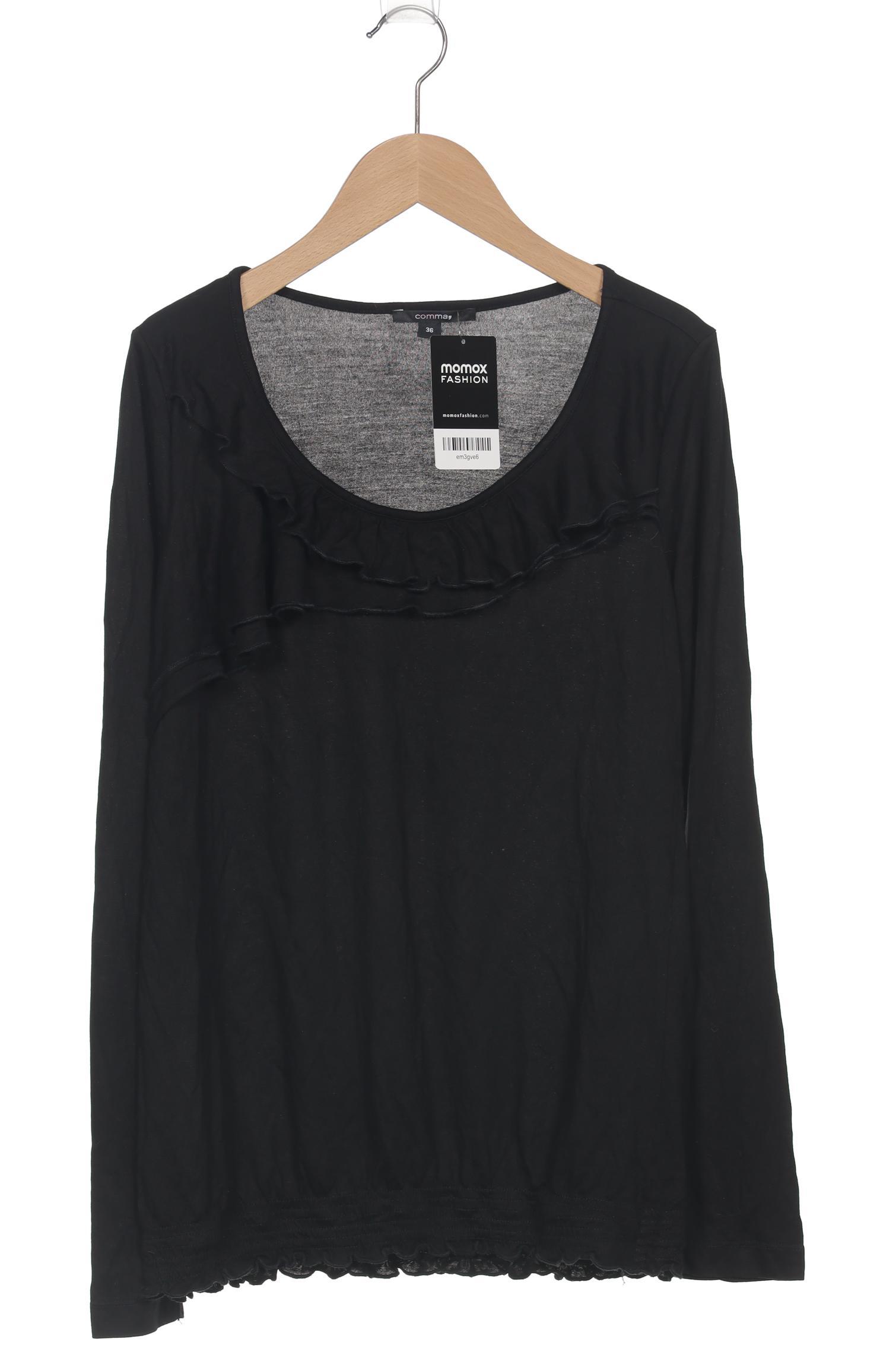 

Comma Damen Langarmshirt, schwarz, Gr. 36