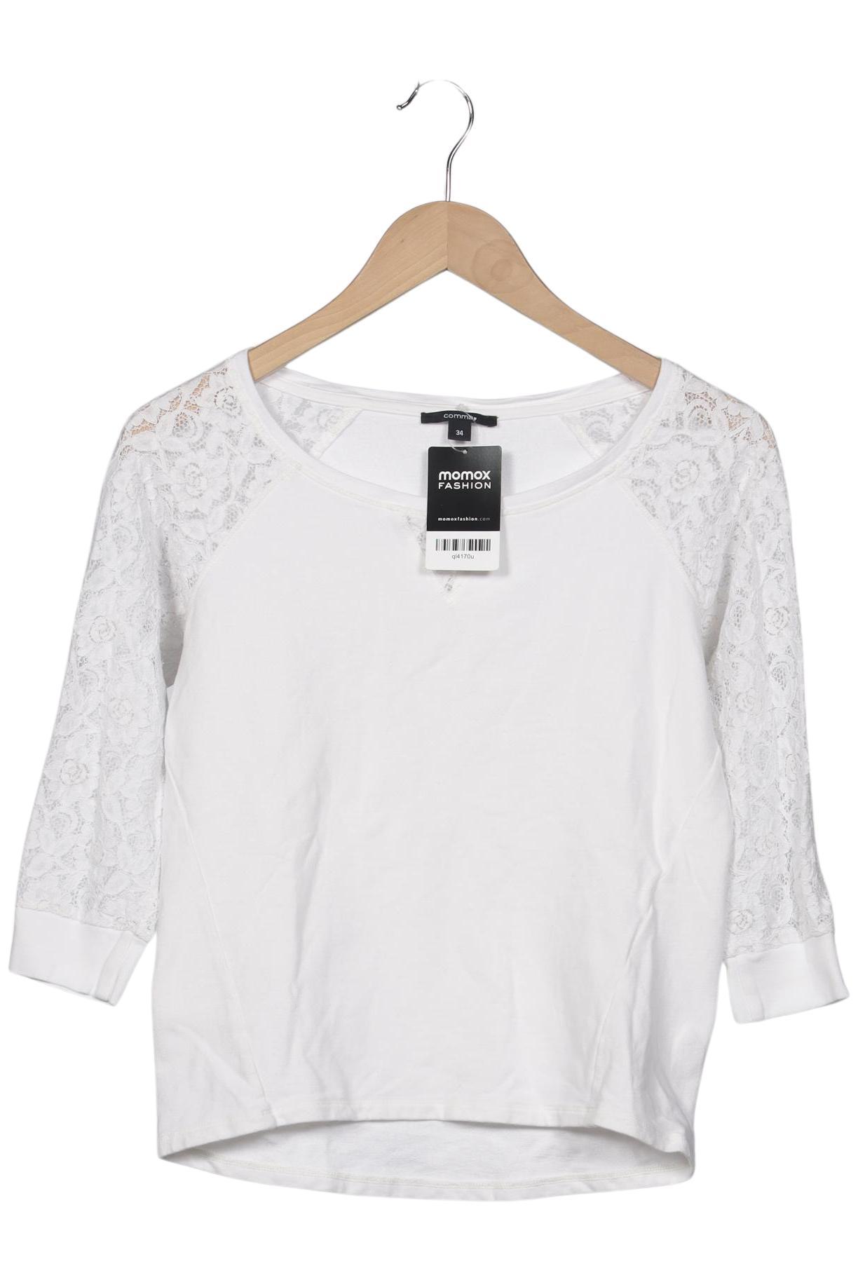 

Comma Damen Langarmshirt, weiß, Gr. 34