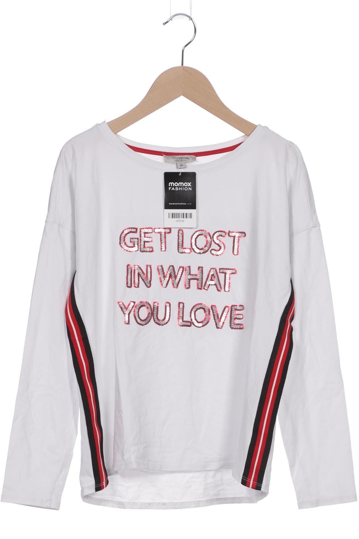 

Comma Damen Langarmshirt, weiß, Gr. 36