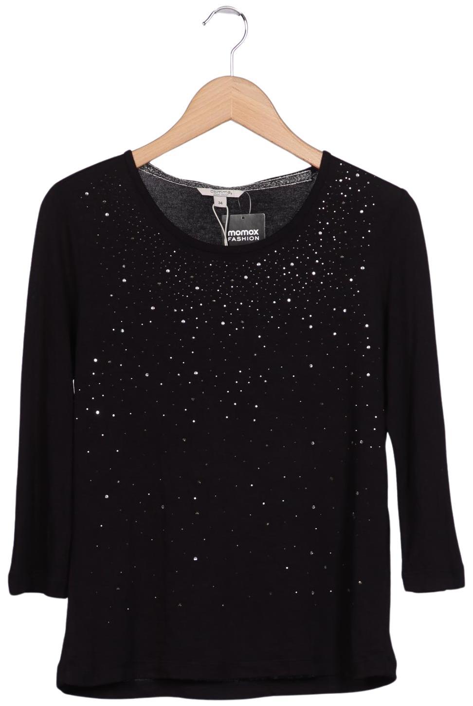 

Comma Damen Langarmshirt, schwarz, Gr. 34