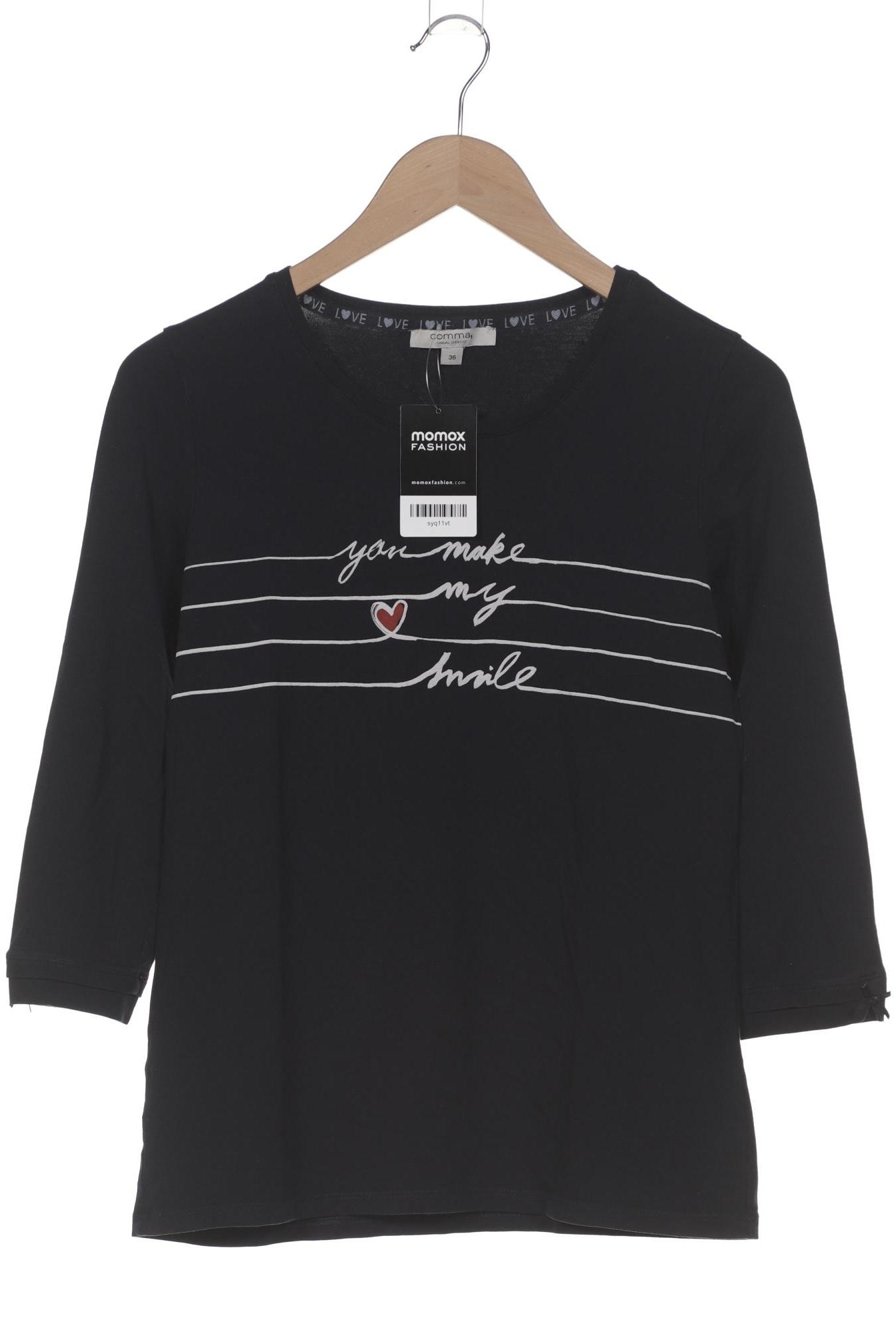 

Comma Damen Langarmshirt, schwarz, Gr. 36