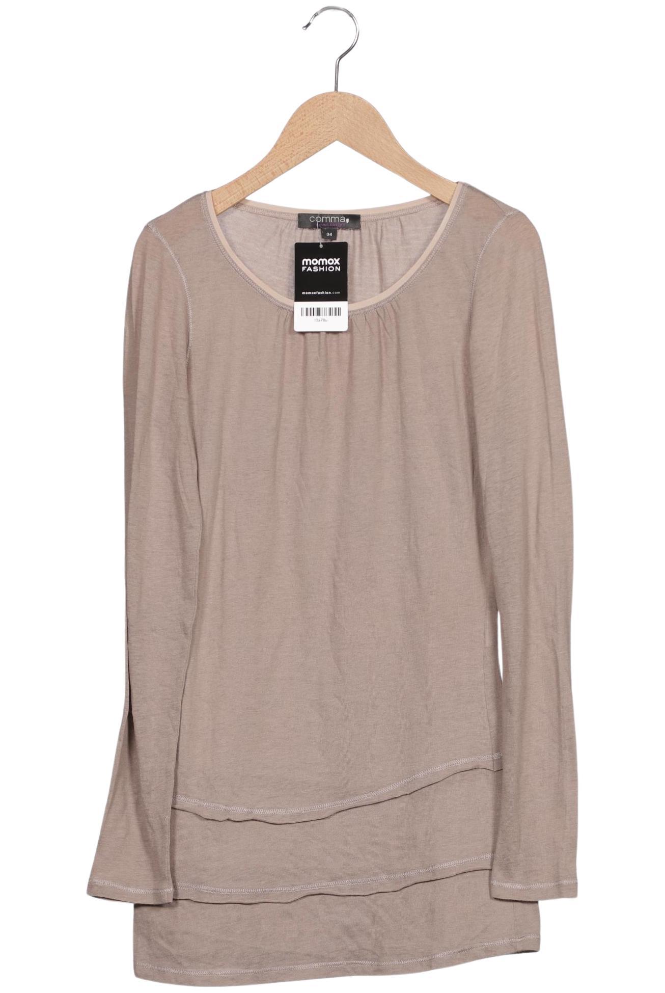 

Comma Damen Langarmshirt, beige, Gr. 34
