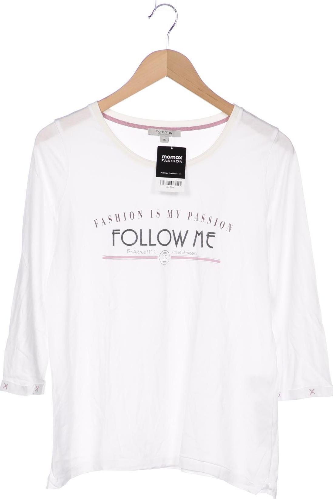 

Comma Damen Langarmshirt, weiß, Gr. 36