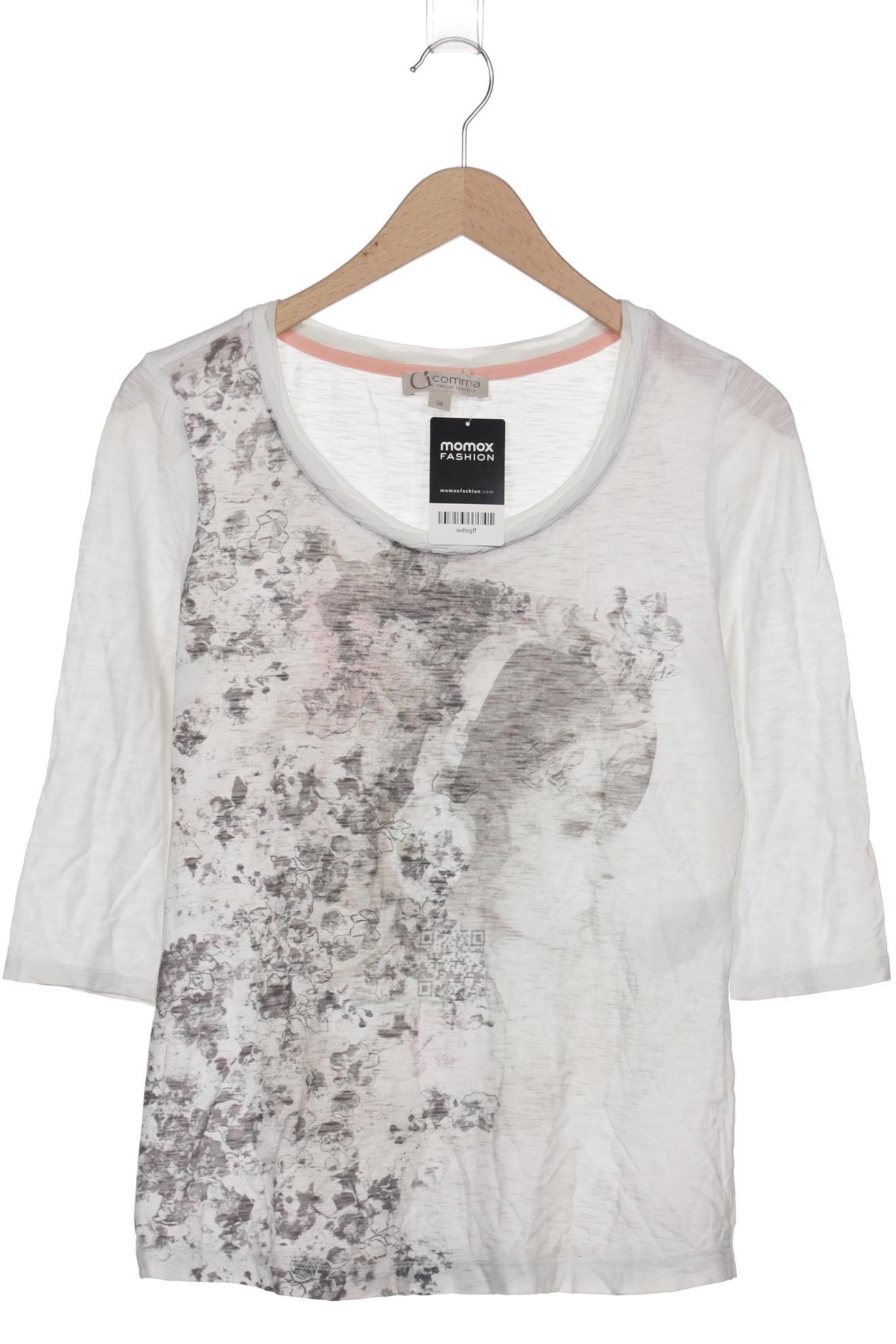 

Comma Damen Langarmshirt, weiß, Gr. 34