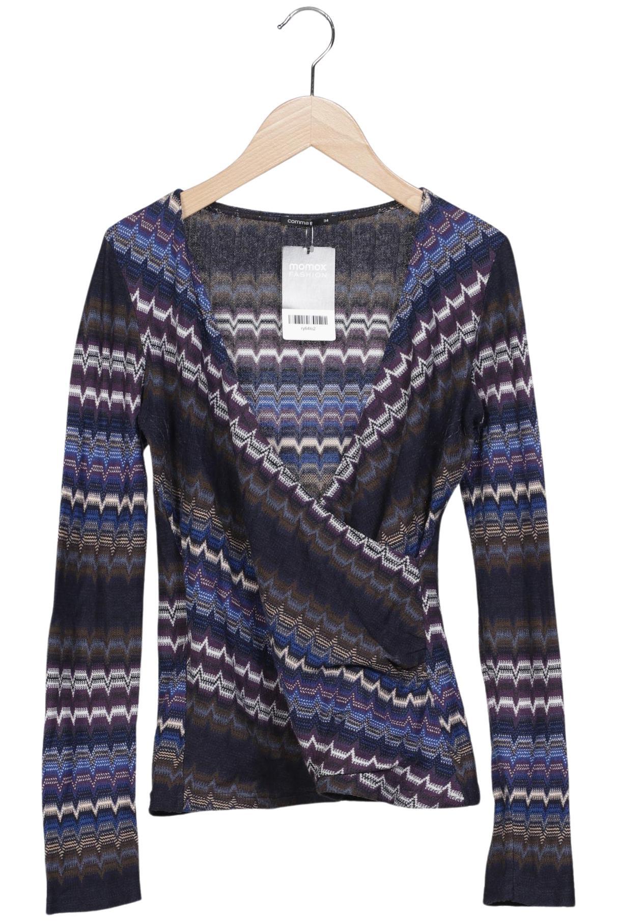 

Comma Damen Langarmshirt, marineblau, Gr. 34