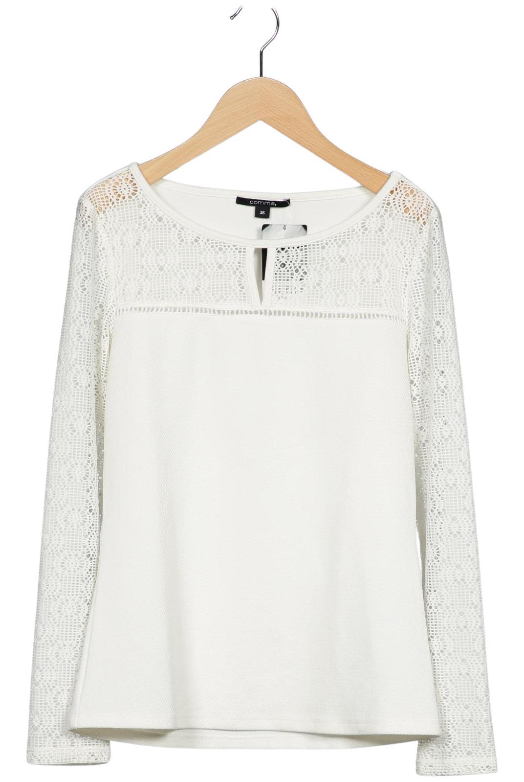 

Comma Damen Langarmshirt, weiß, Gr. 36