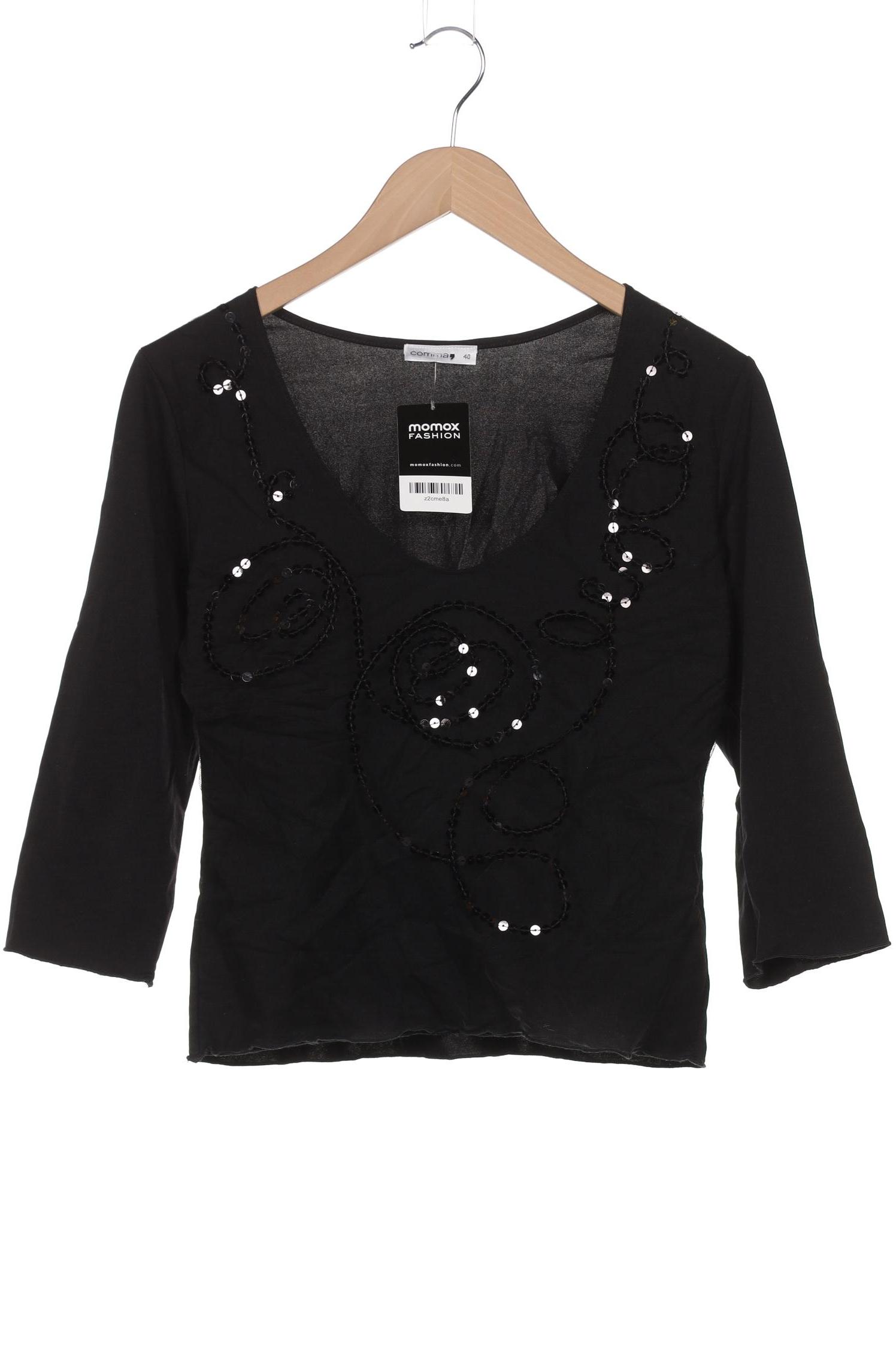 

Comma Damen Langarmshirt, schwarz, Gr. 40