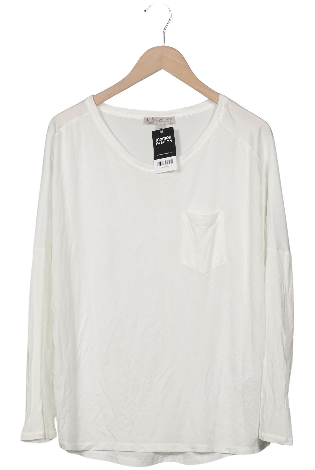 

Comma Damen Langarmshirt, weiß, Gr. 36