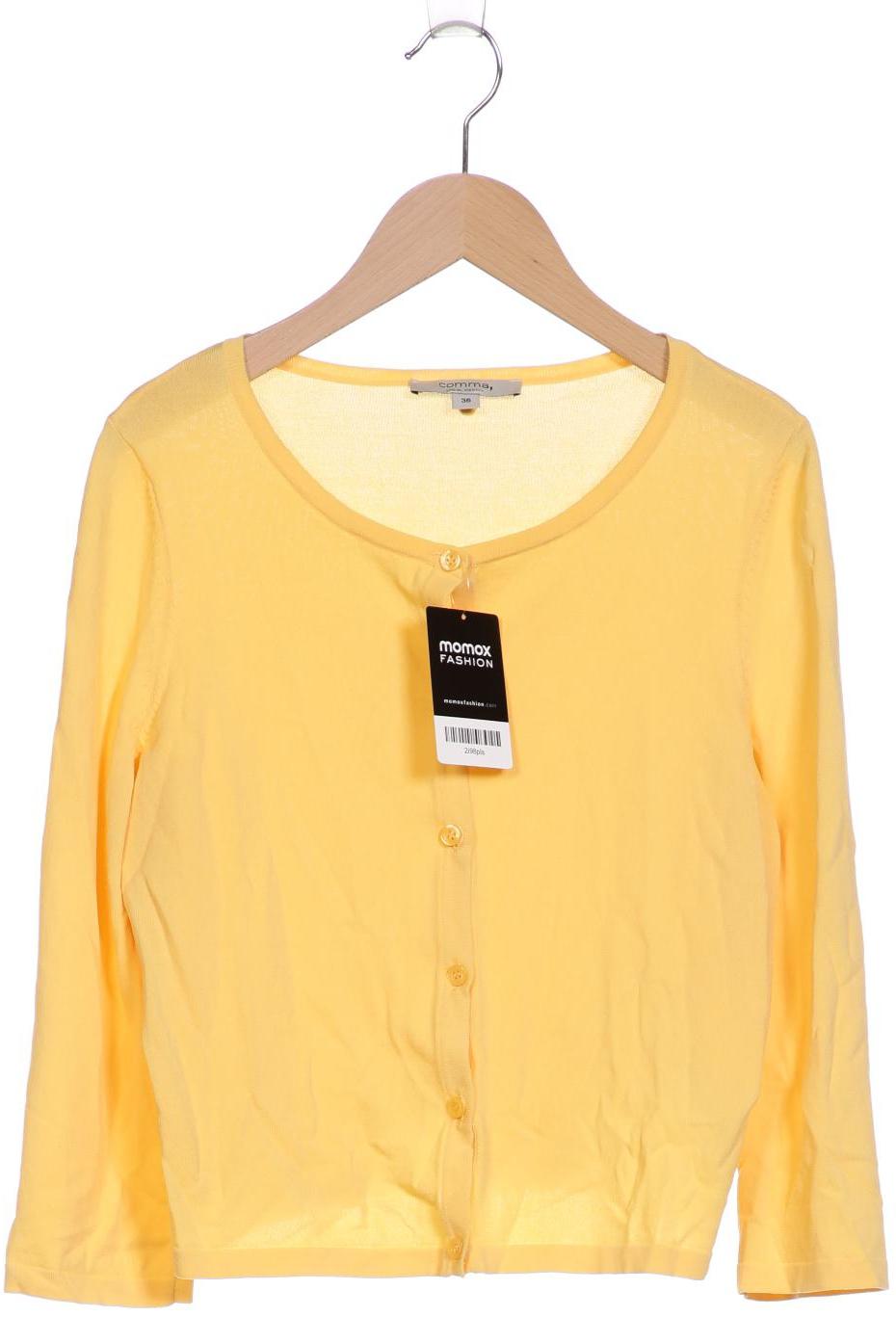 

Comma Damen Strickjacke, gelb, Gr. 36