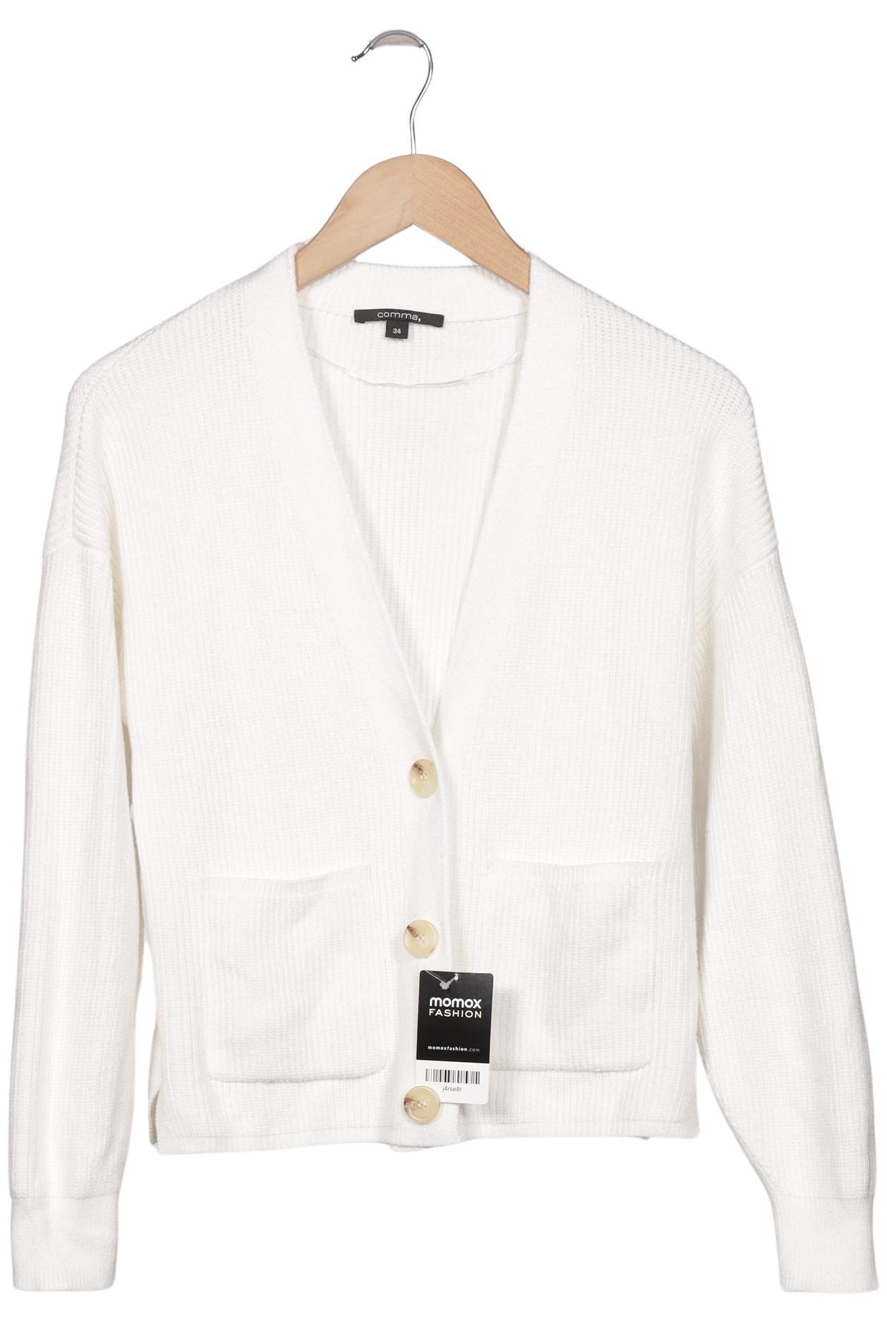 

Comma Damen Strickjacke, weiß, Gr. 34