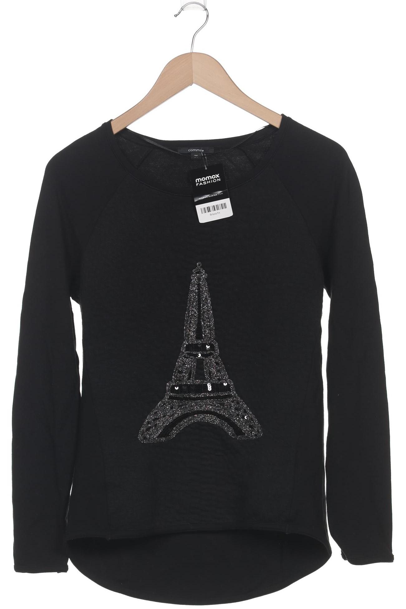 

Comma Damen Sweatshirt, schwarz, Gr. 34