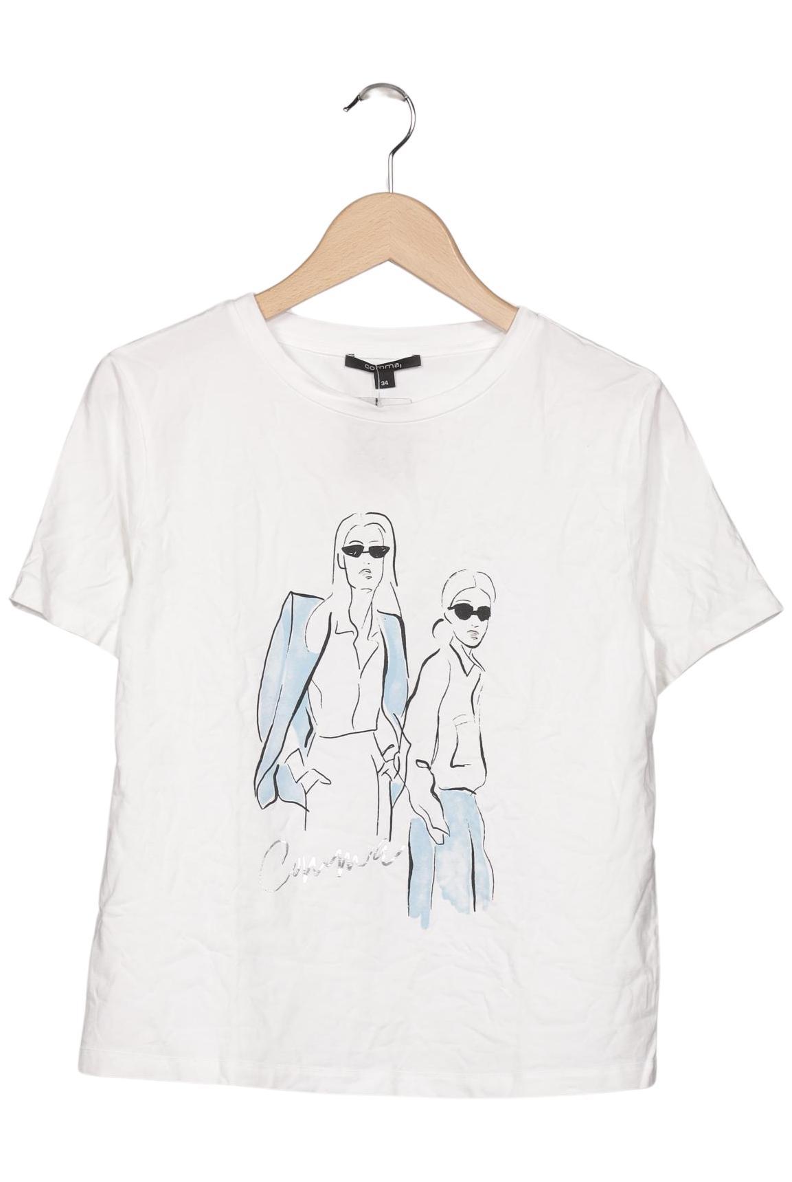 

Comma Damen T-Shirt, weiß, Gr. 34