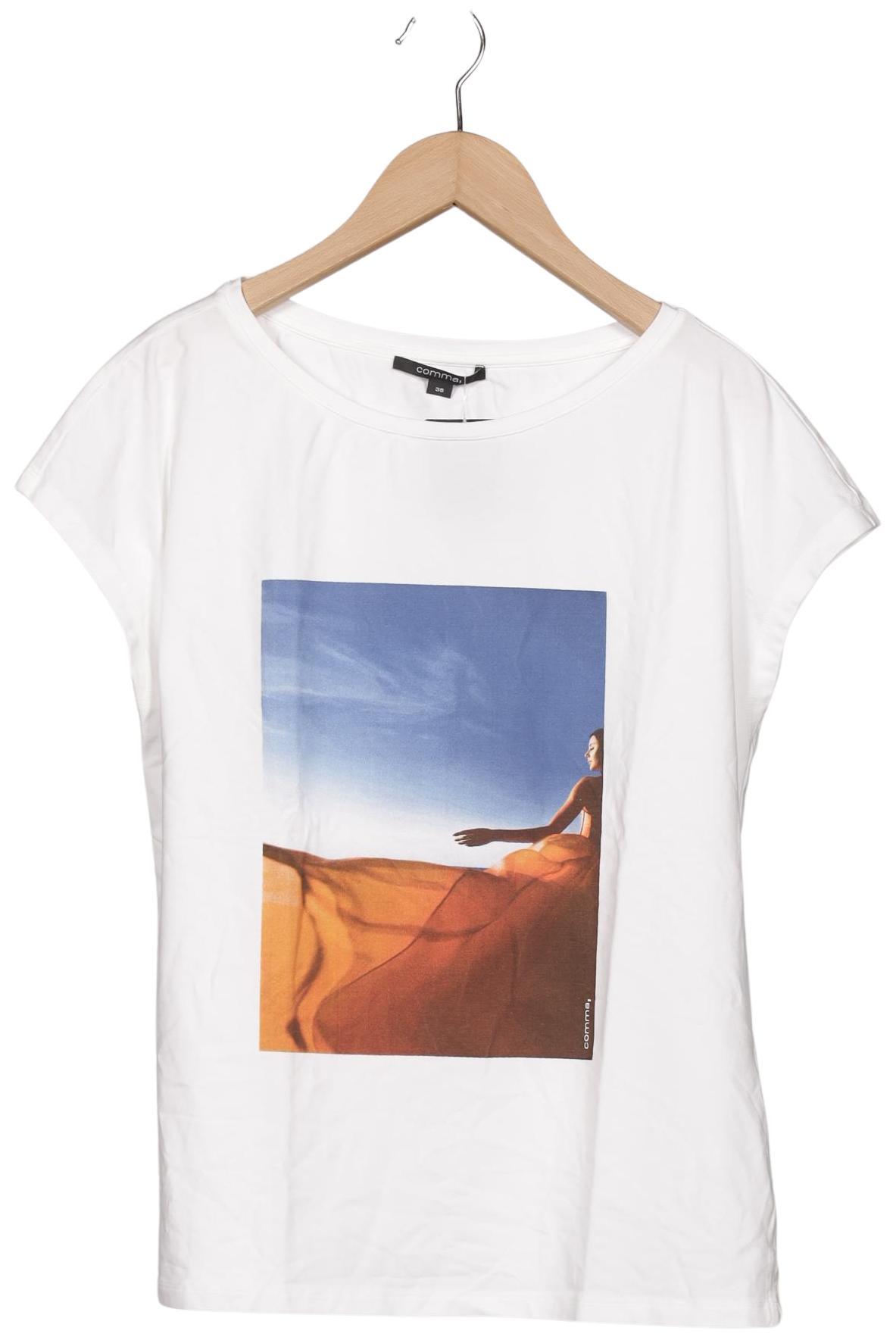 

Comma Damen T-Shirt, weiß, Gr. 38