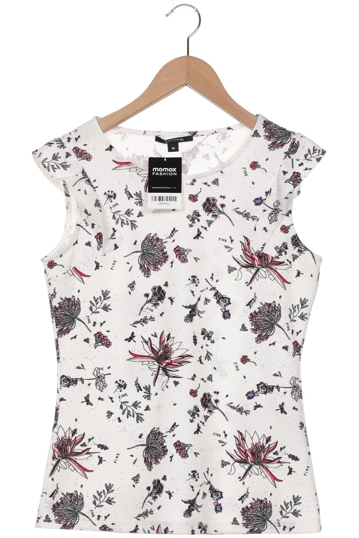 

Comma Damen T-Shirt, weiß, Gr. 36