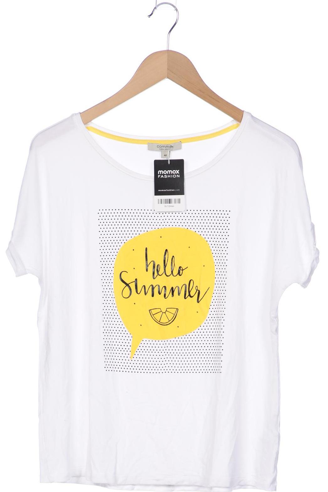 

Comma Damen T-Shirt, weiß, Gr. 42