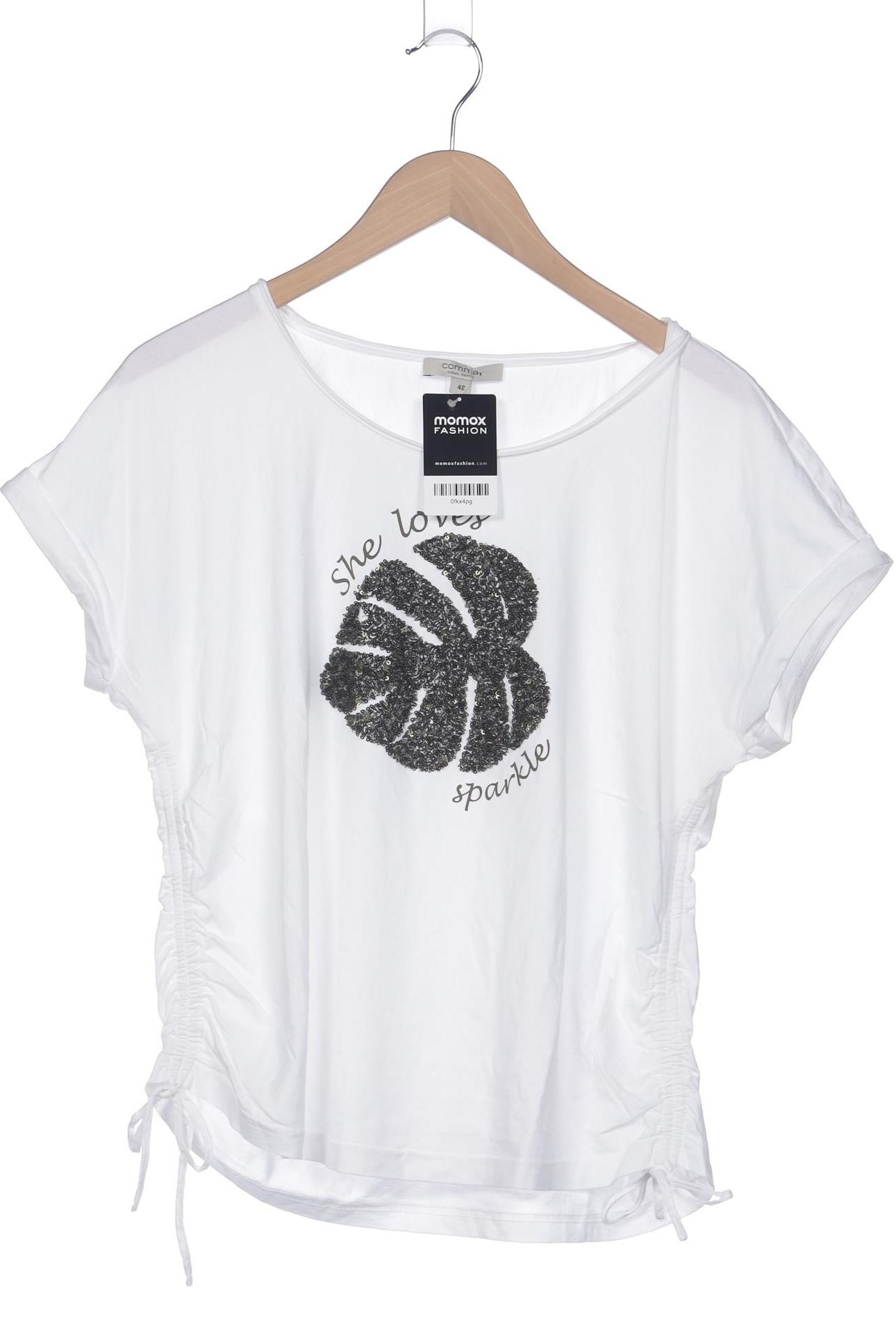 

Comma Damen T-Shirt, weiß, Gr. 42
