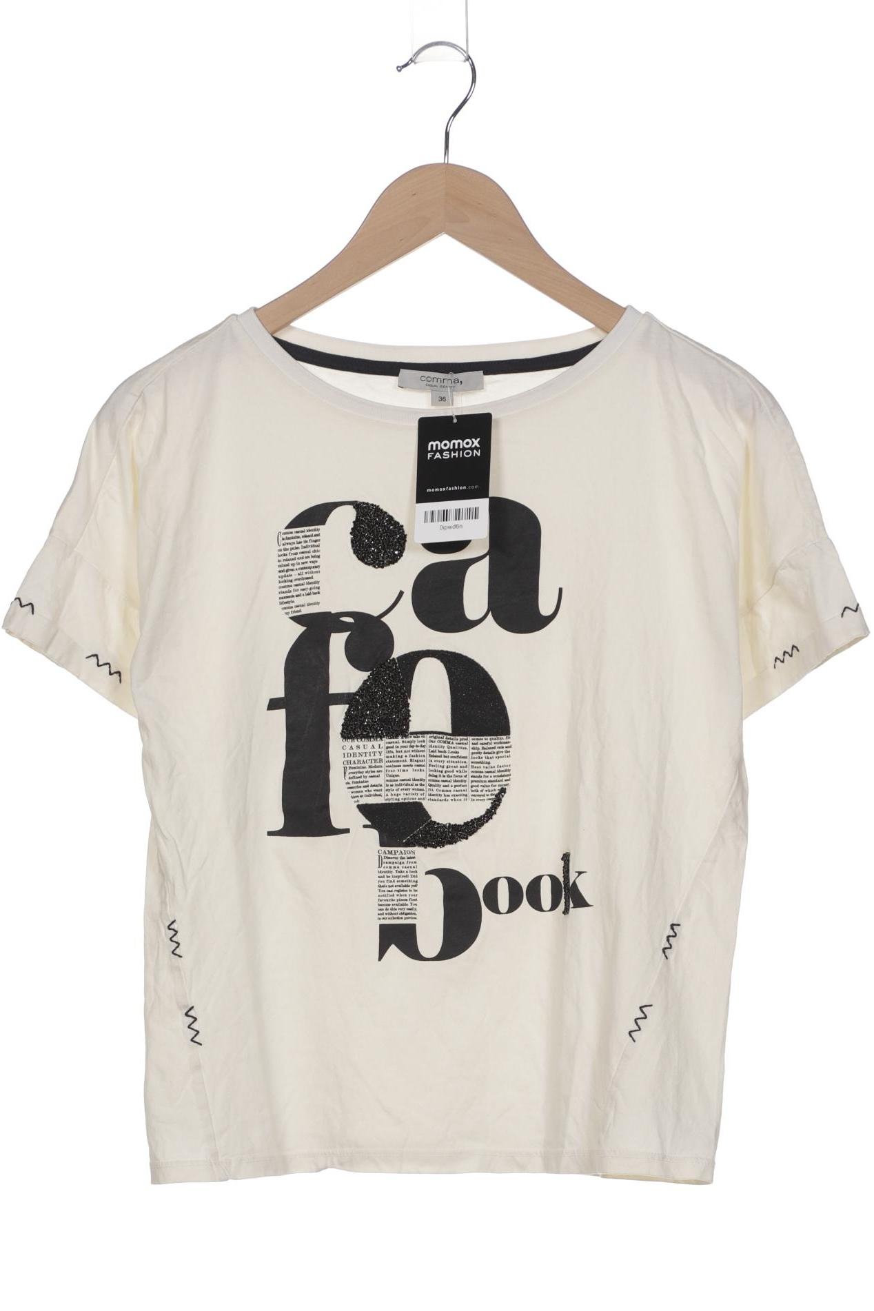 

Comma Damen T-Shirt, cremeweiß, Gr. 36