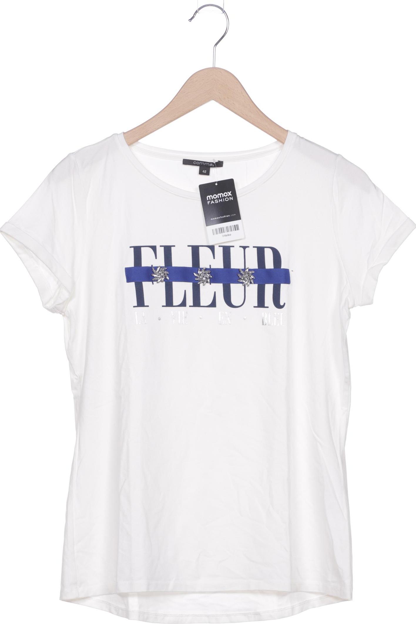 

Comma Damen T-Shirt, cremeweiß
