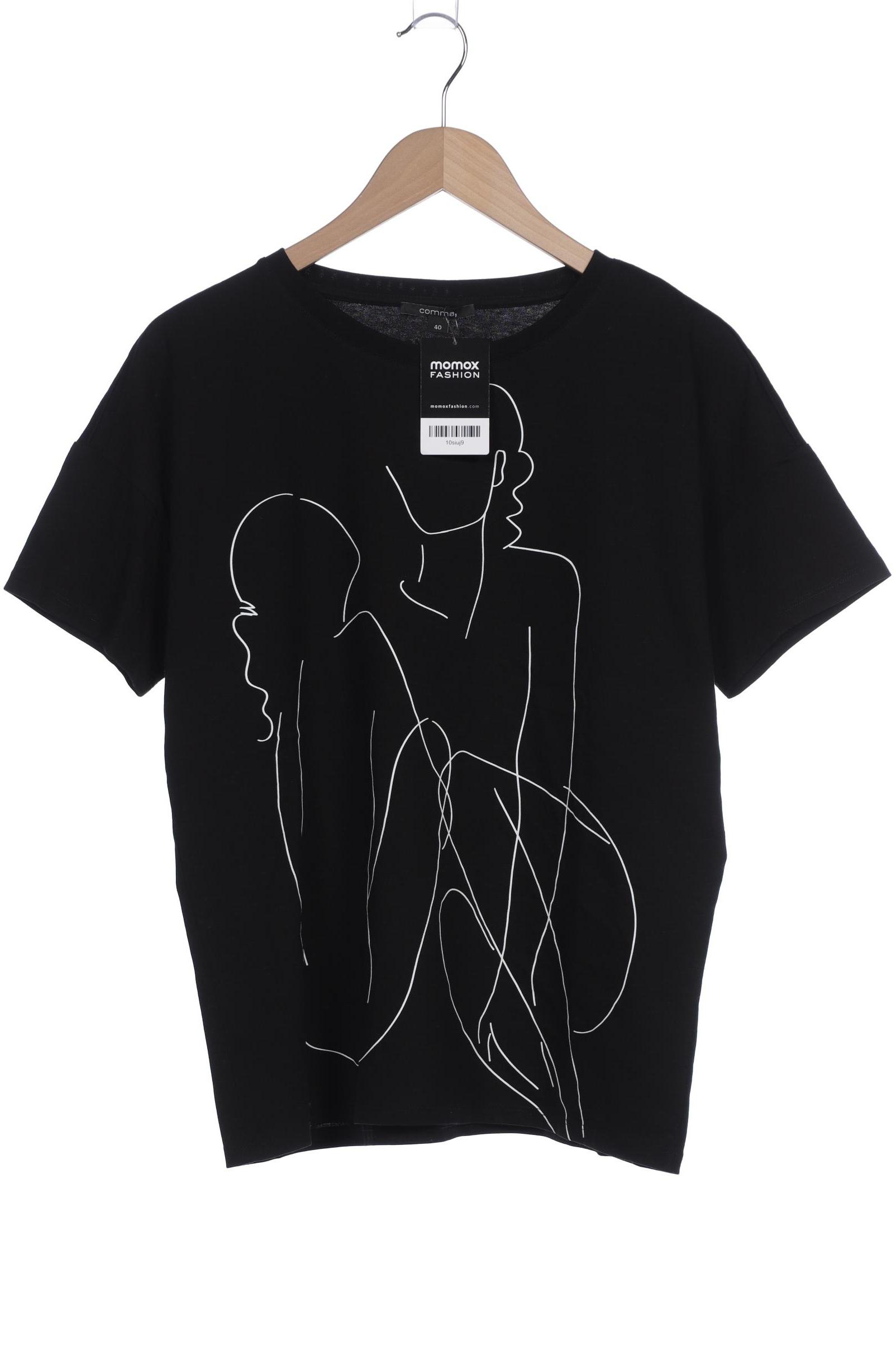 

Comma Damen T-Shirt, schwarz, Gr. 40