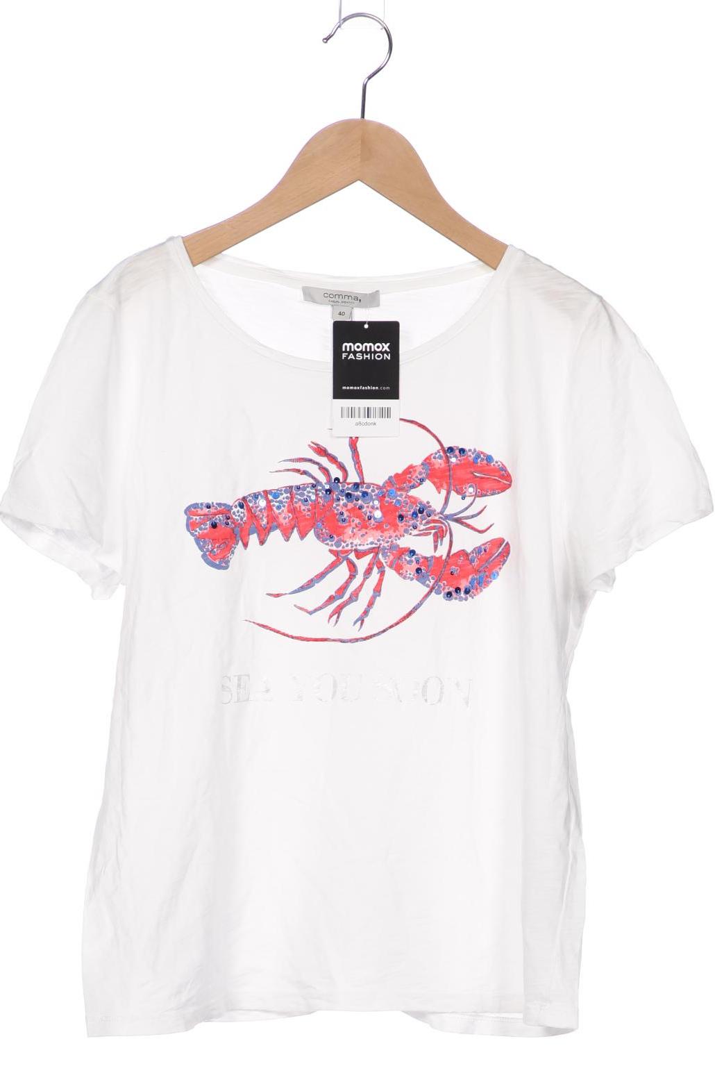 

Comma Damen T-Shirt, weiß, Gr. 40