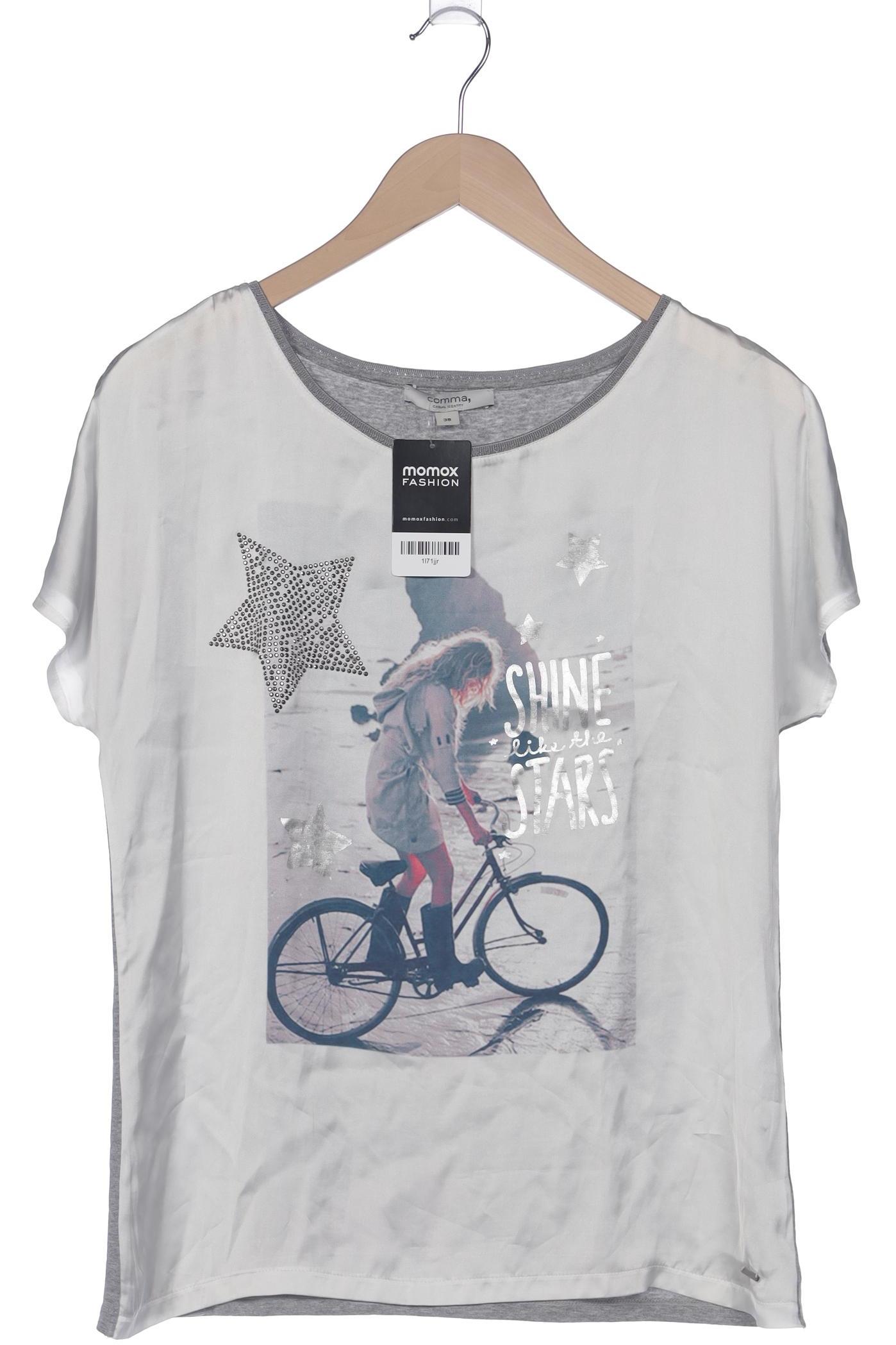 

Comma Damen T-Shirt, weiß, Gr. 38