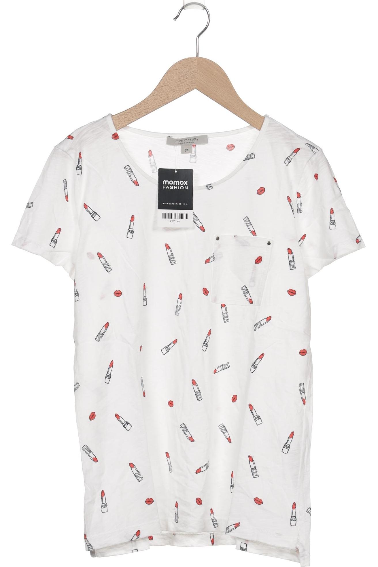 

Comma Damen T-Shirt, weiß, Gr. 34