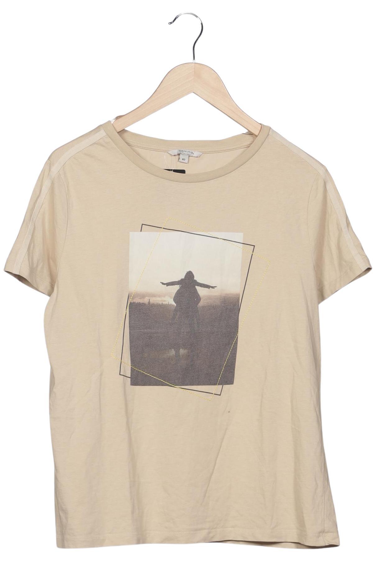 

Comma Damen T-Shirt, beige, Gr. 40
