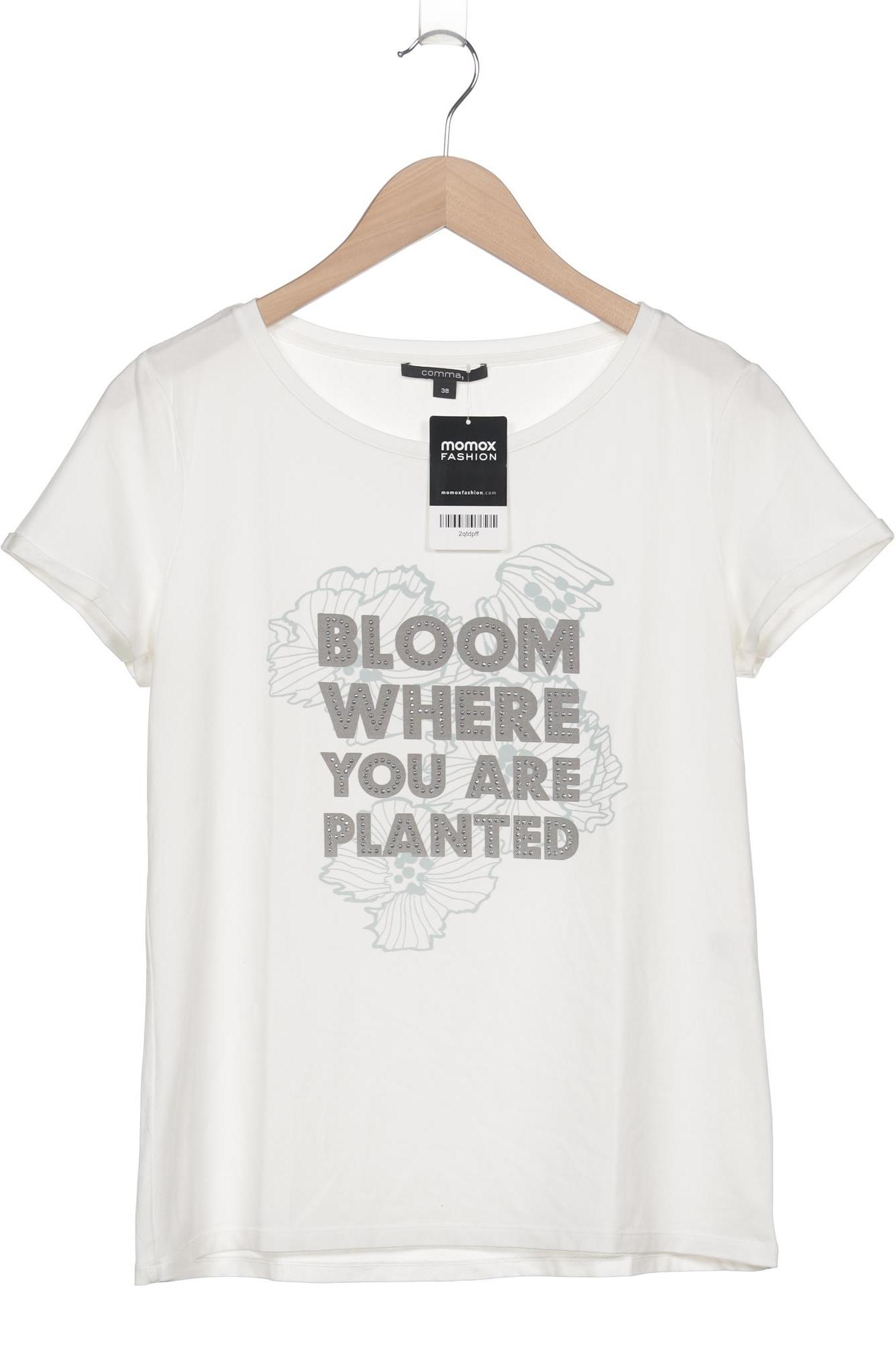 

Comma Damen T-Shirt, weiß, Gr. 38