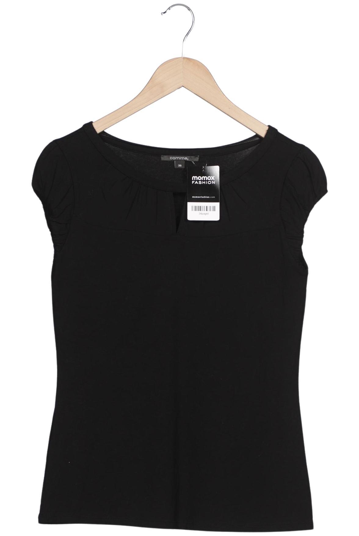 

Comma Damen T-Shirt, schwarz, Gr. 36