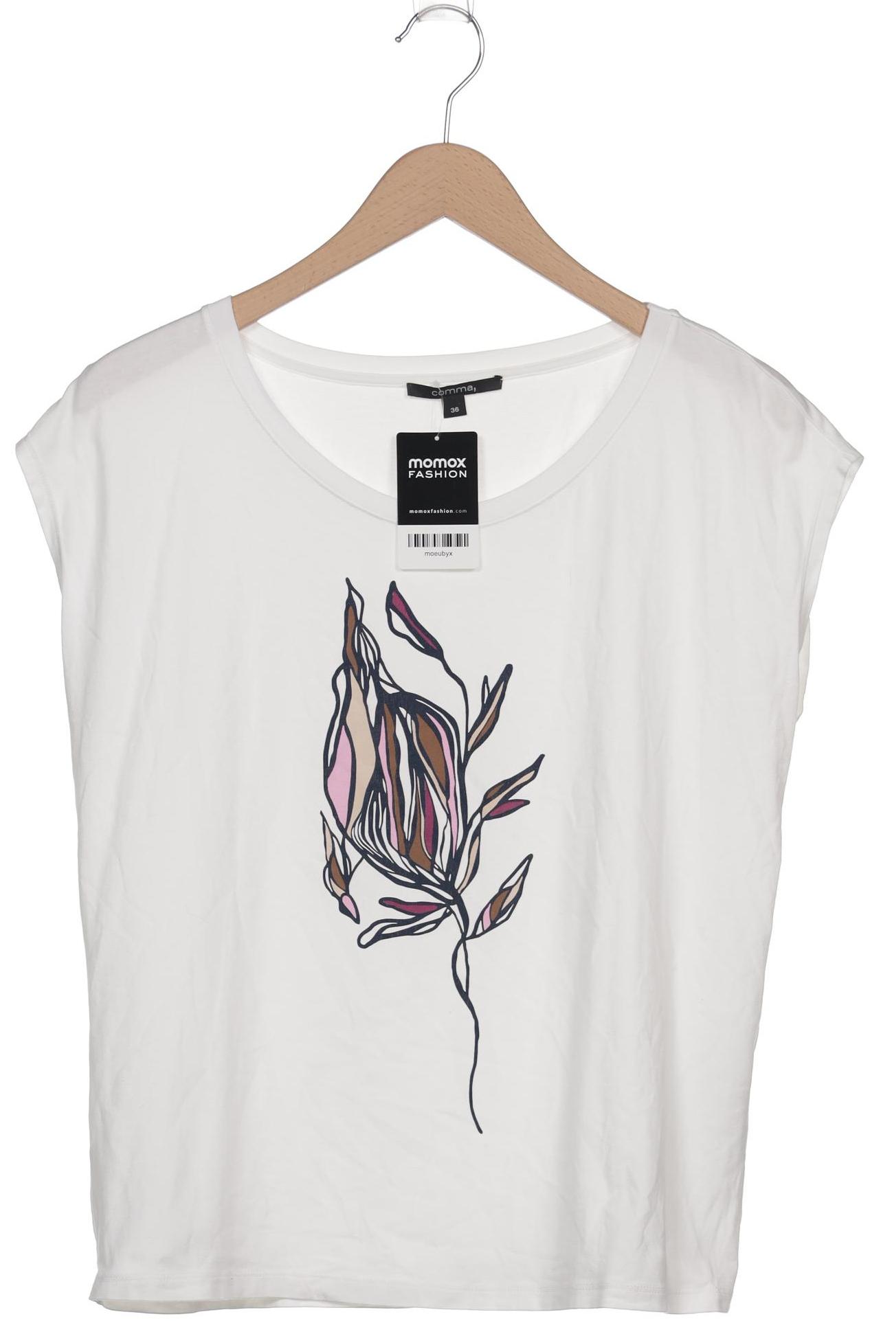 

Comma Damen T-Shirt, weiß, Gr. 36
