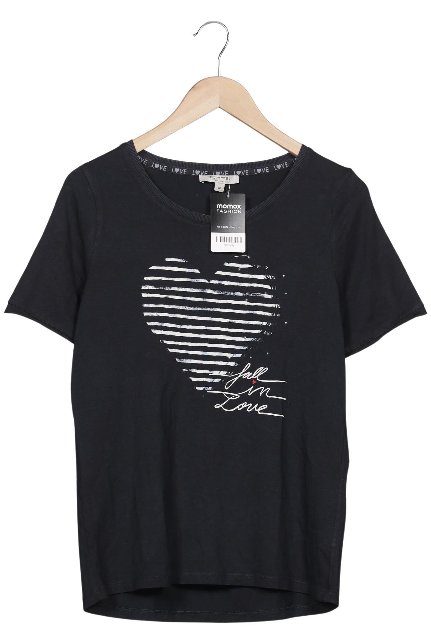 

Comma Damen T-Shirt, marineblau, Gr. 40