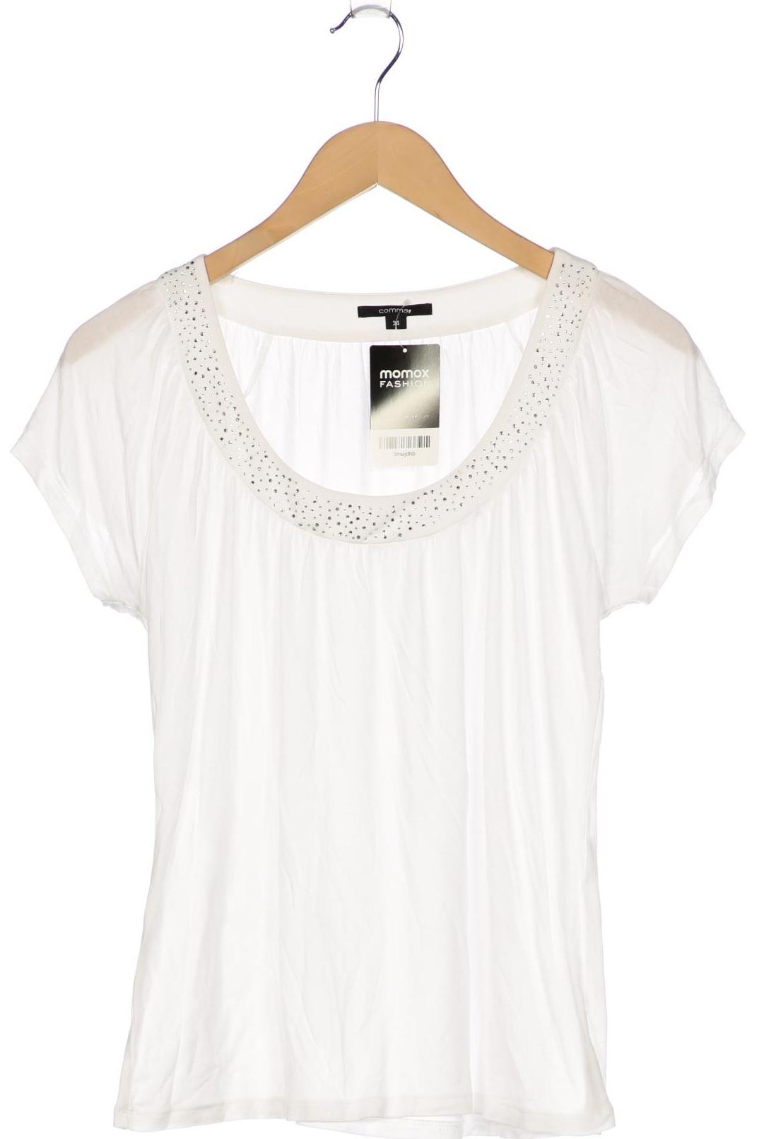 

Comma Damen T-Shirt, weiß, Gr. 34
