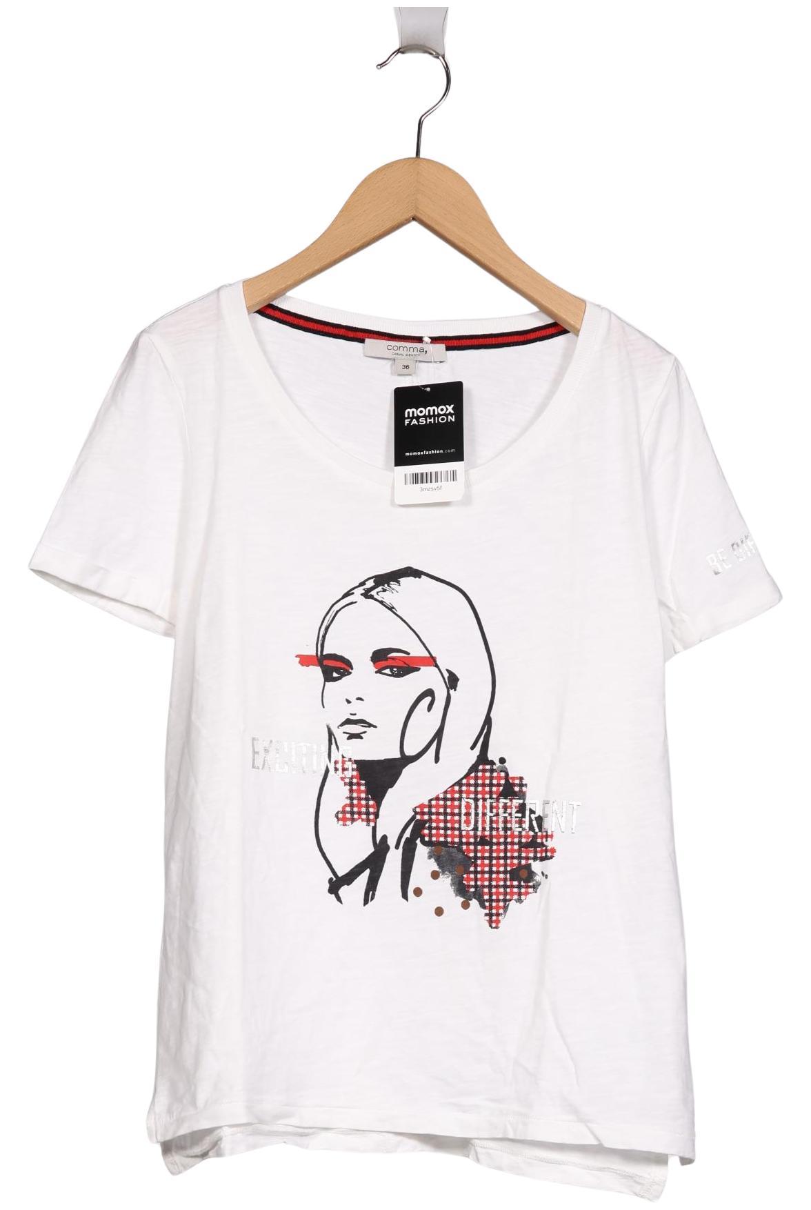 

Comma Damen T-Shirt, weiß, Gr. 36