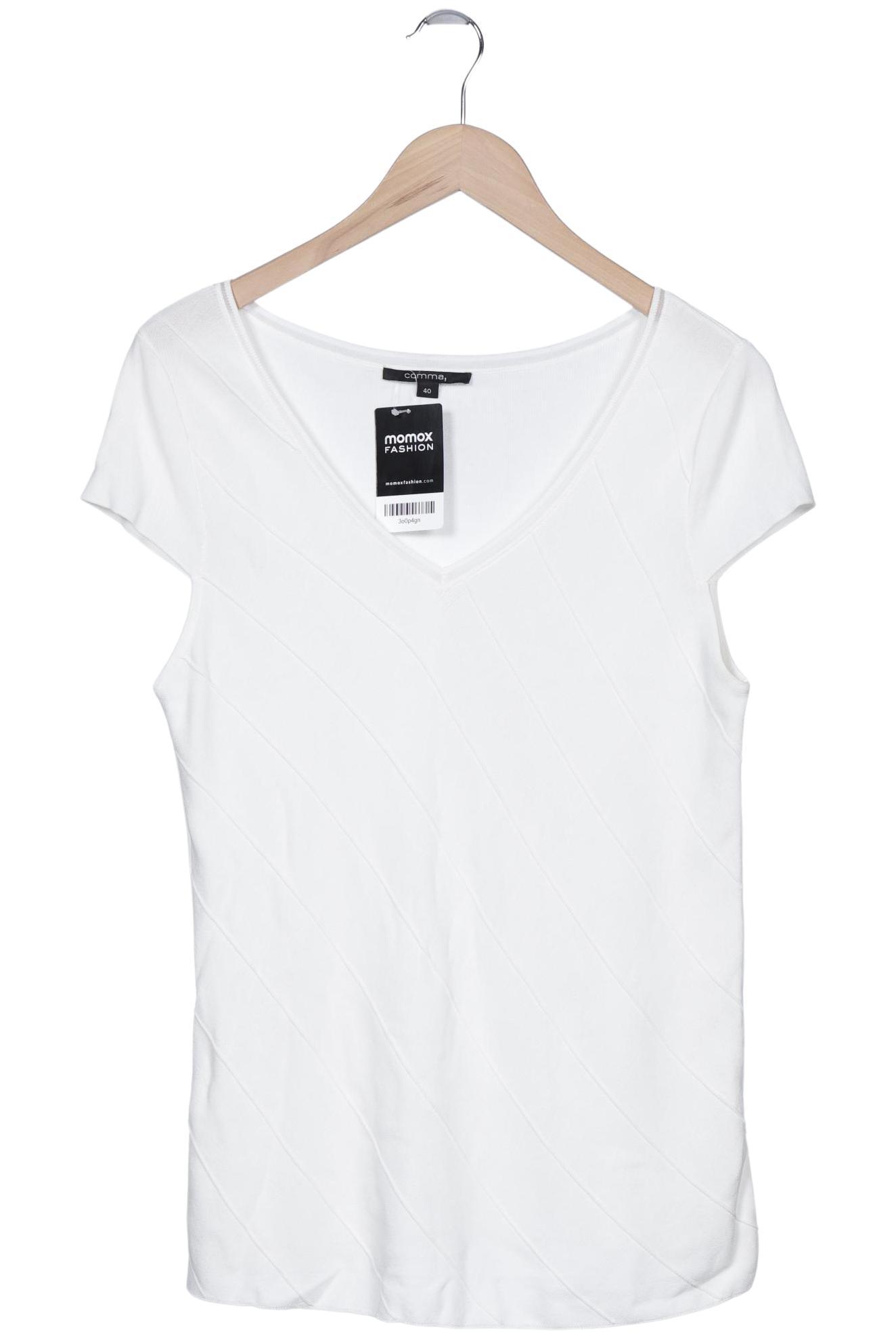 

Comma Damen T-Shirt, weiß, Gr. 40