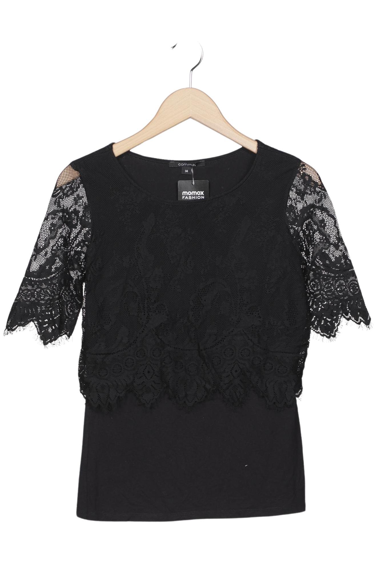 

Comma Damen T-Shirt, schwarz, Gr. 34