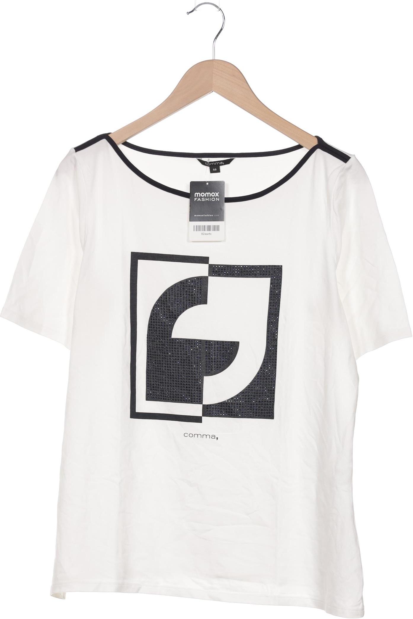 

Comma Damen T-Shirt, weiß, Gr. 46