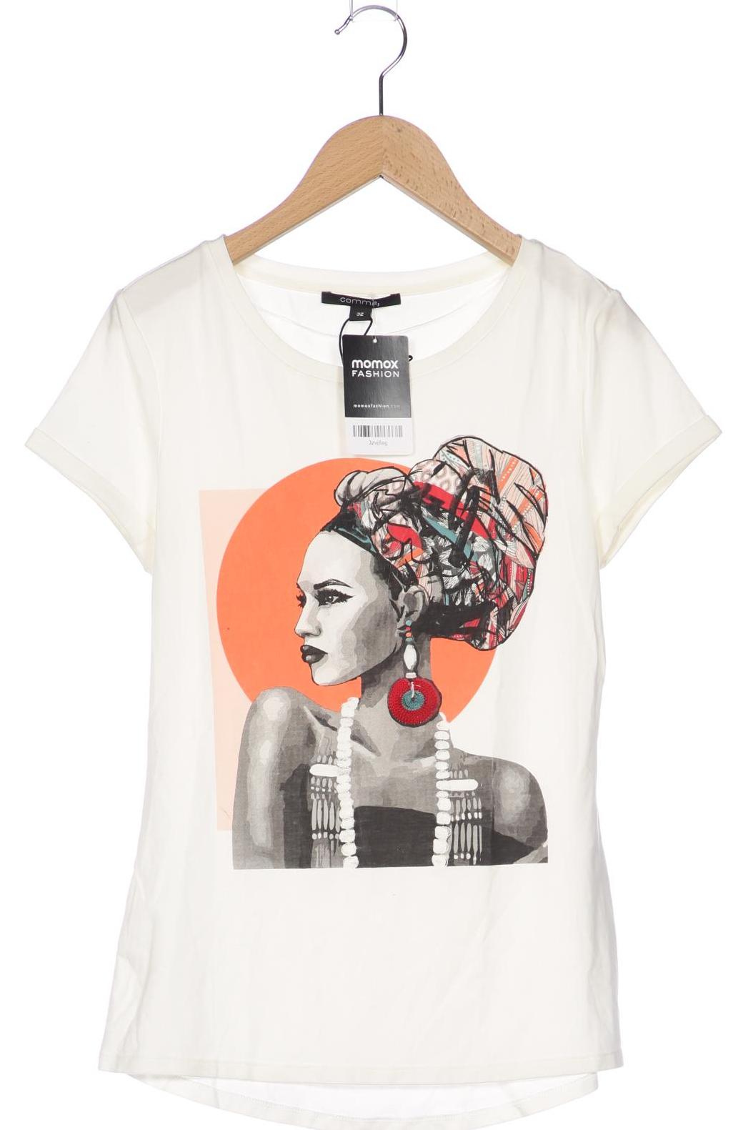 

Comma Damen T-Shirt, weiß, Gr. 32
