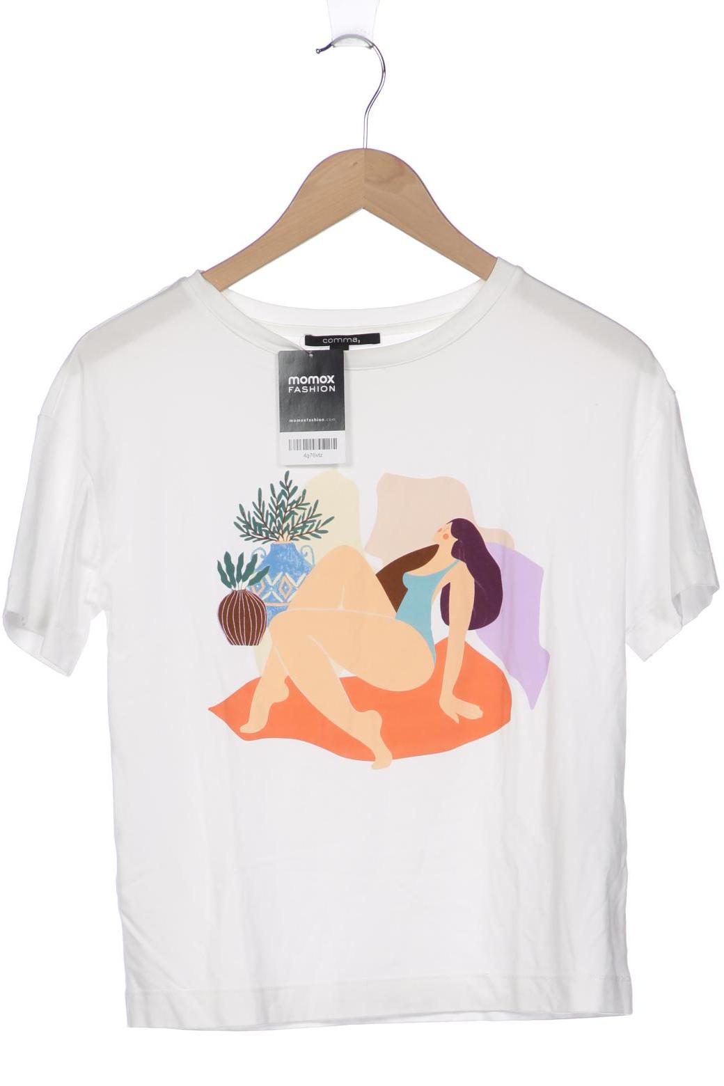 

Comma Damen T-Shirt, weiß