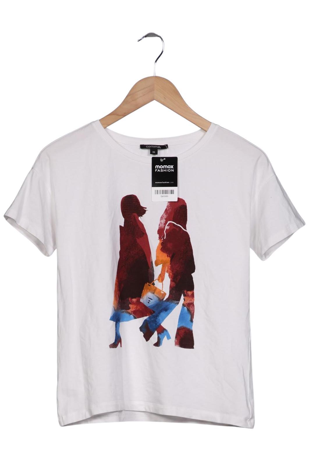 

Comma Damen T-Shirt, weiß, Gr. 36