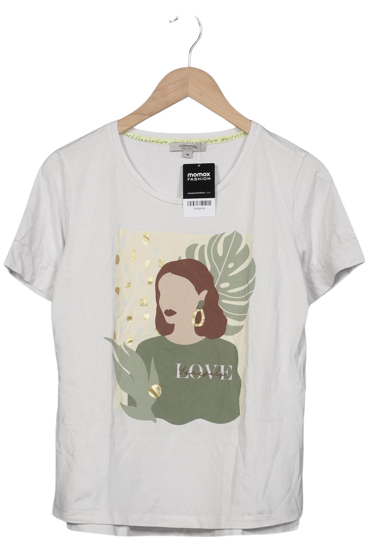

Comma Damen T-Shirt, weiß, Gr. 38