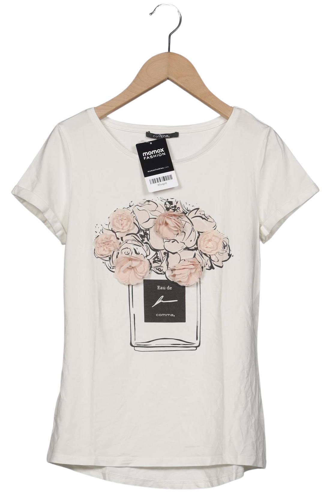 

Comma Damen T-Shirt, cremeweiß, Gr. 34